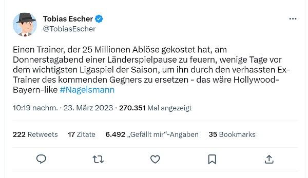 Bayern Nagelsmann reactions