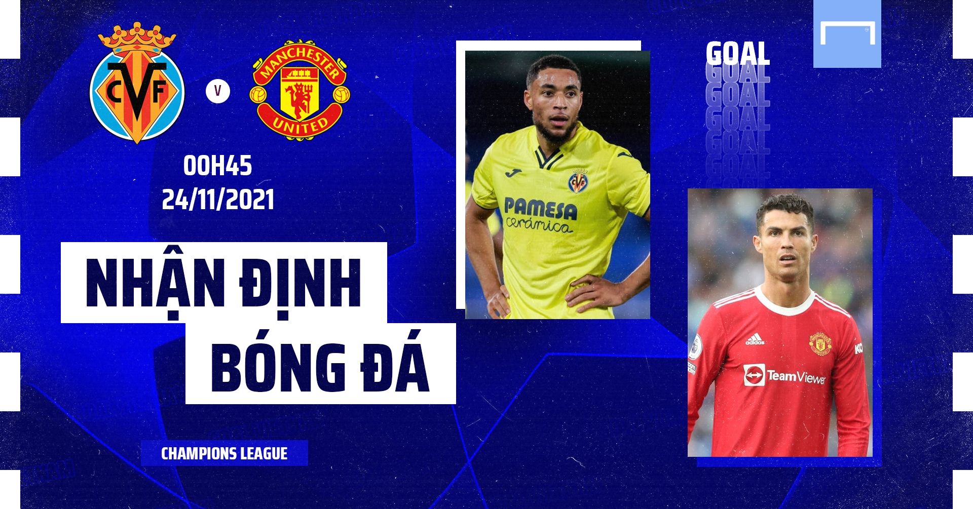 Premier League Villarreal vs Manchester United Champions League 2021/22 GFX