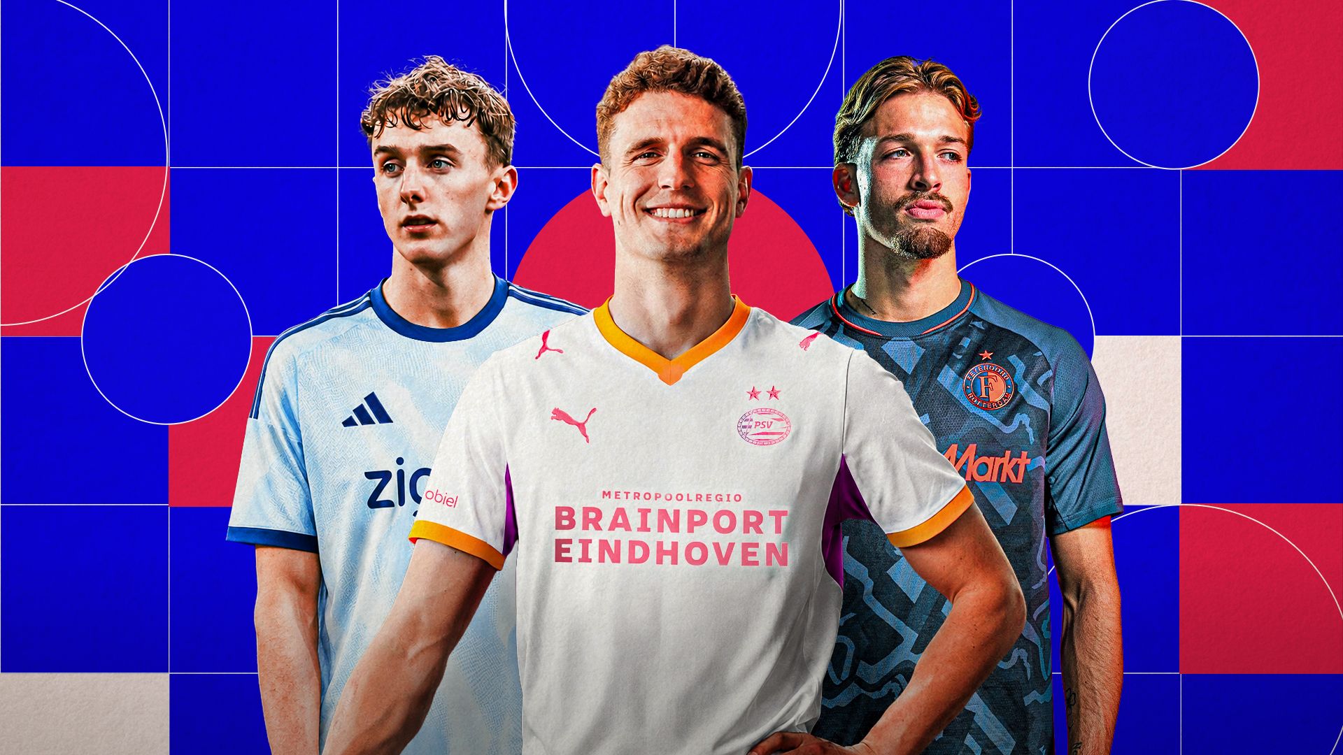 Youri Baas, Guus Til, Luciano Valente (nieuwe shirts)