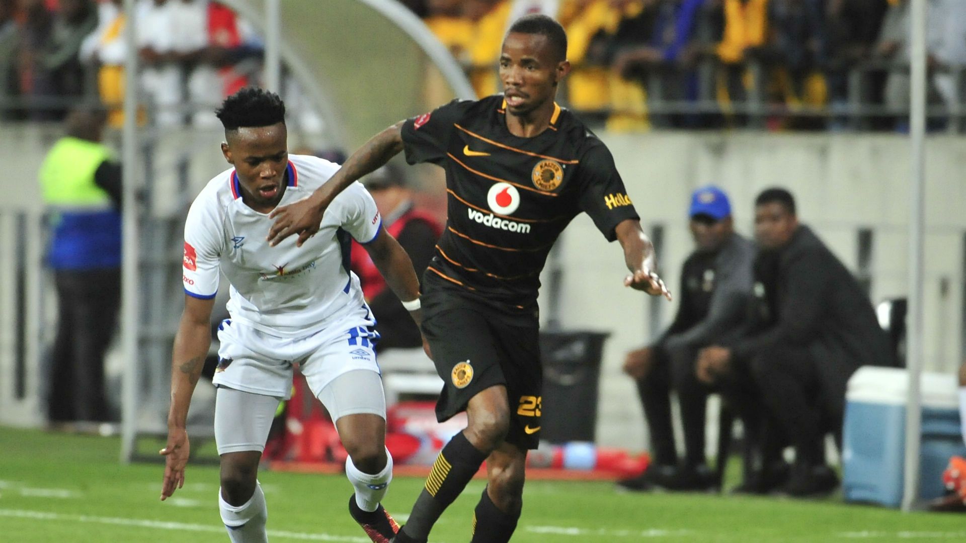 Joseph Malongoane of Kaizer Chiefs and Paseka Mako of Chippa United