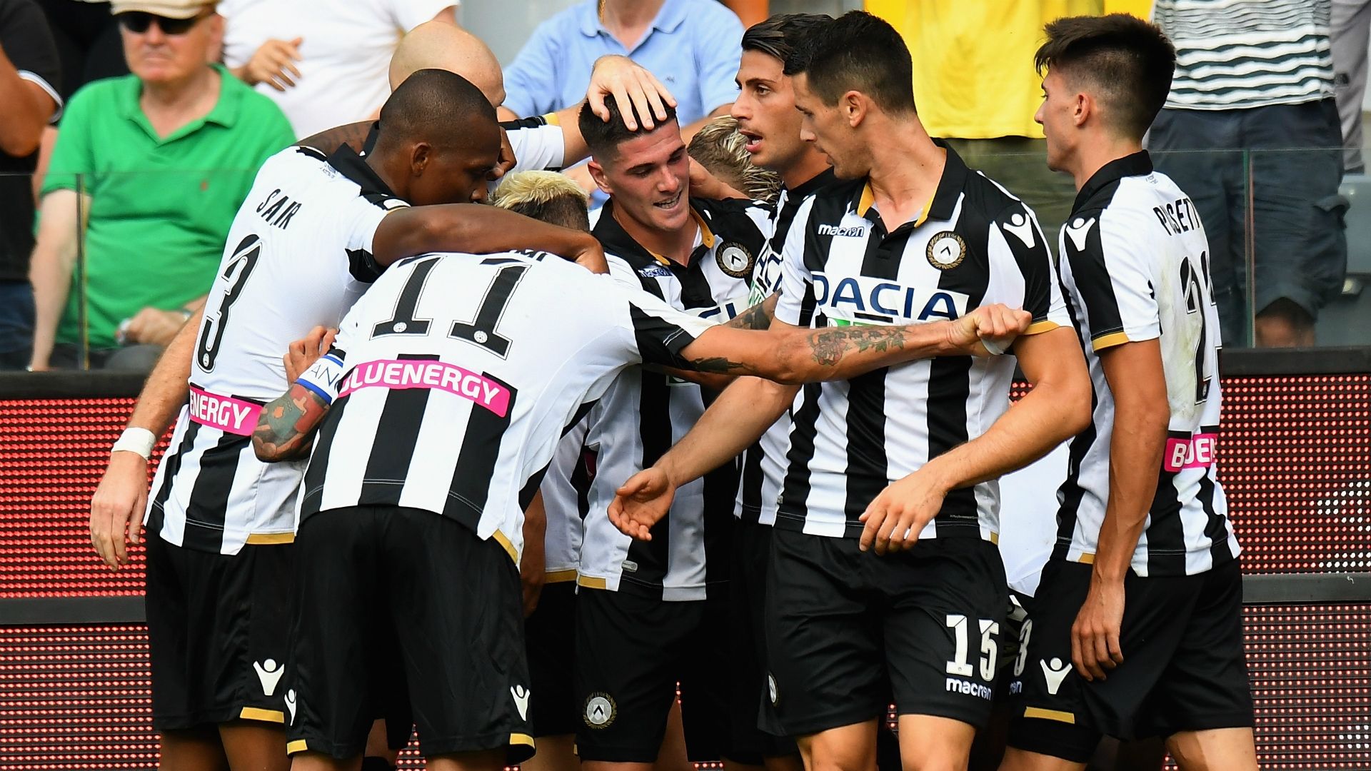 Udinese celebrating Udinese Torino Serie A