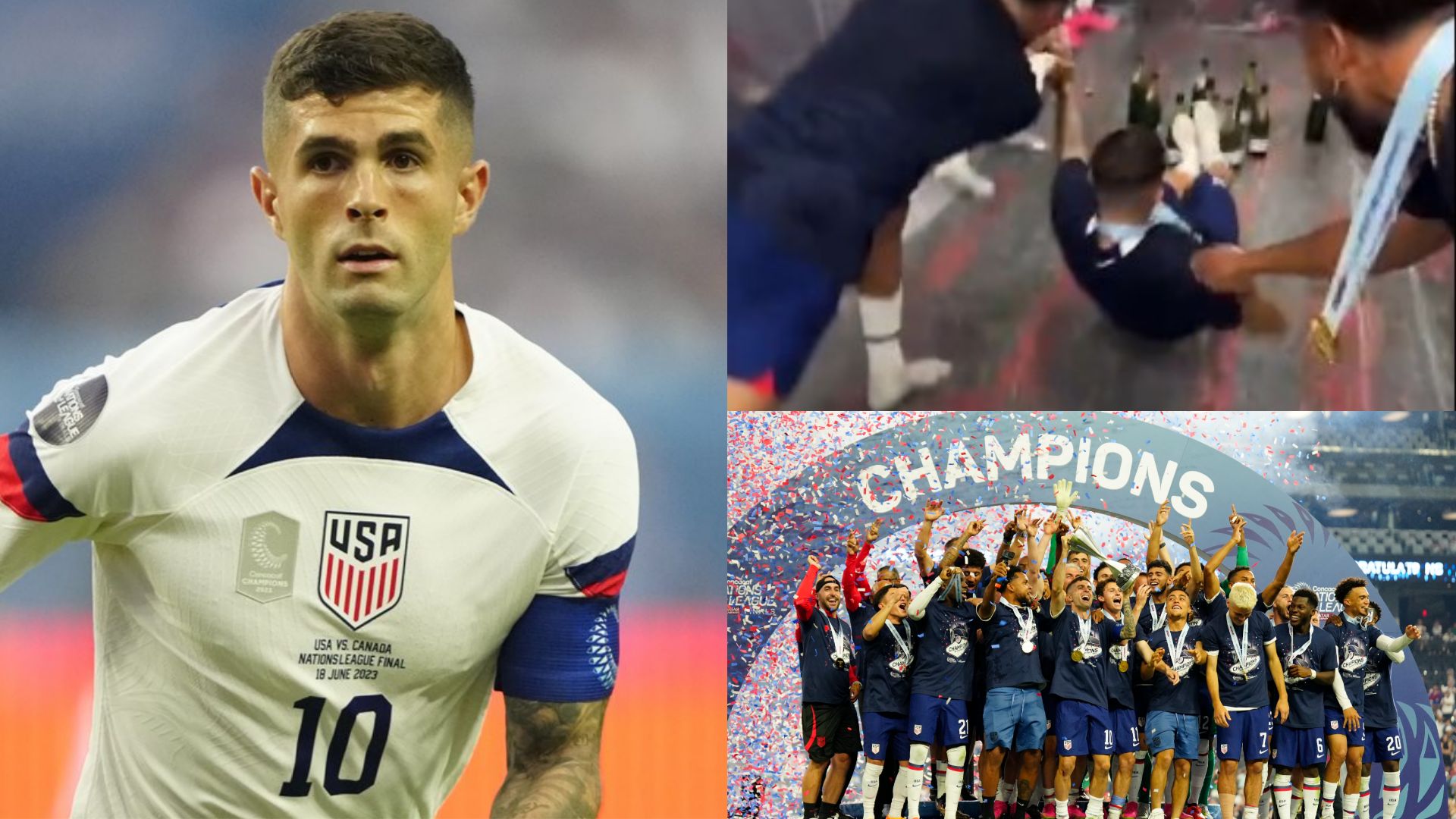 Christian Pulisic USMNT champagne bowling