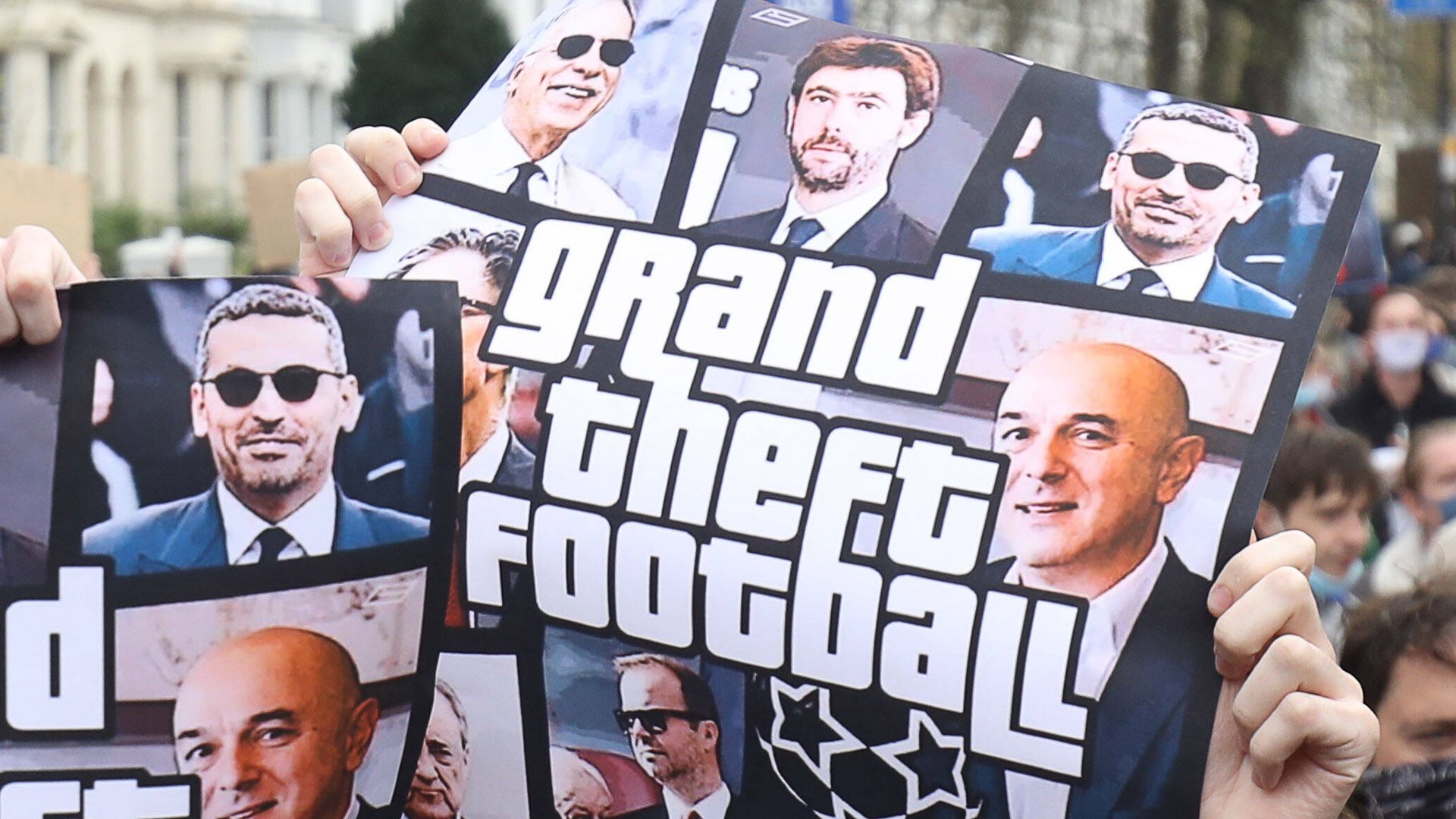 ONLY GERMANY Super League fans protest banner