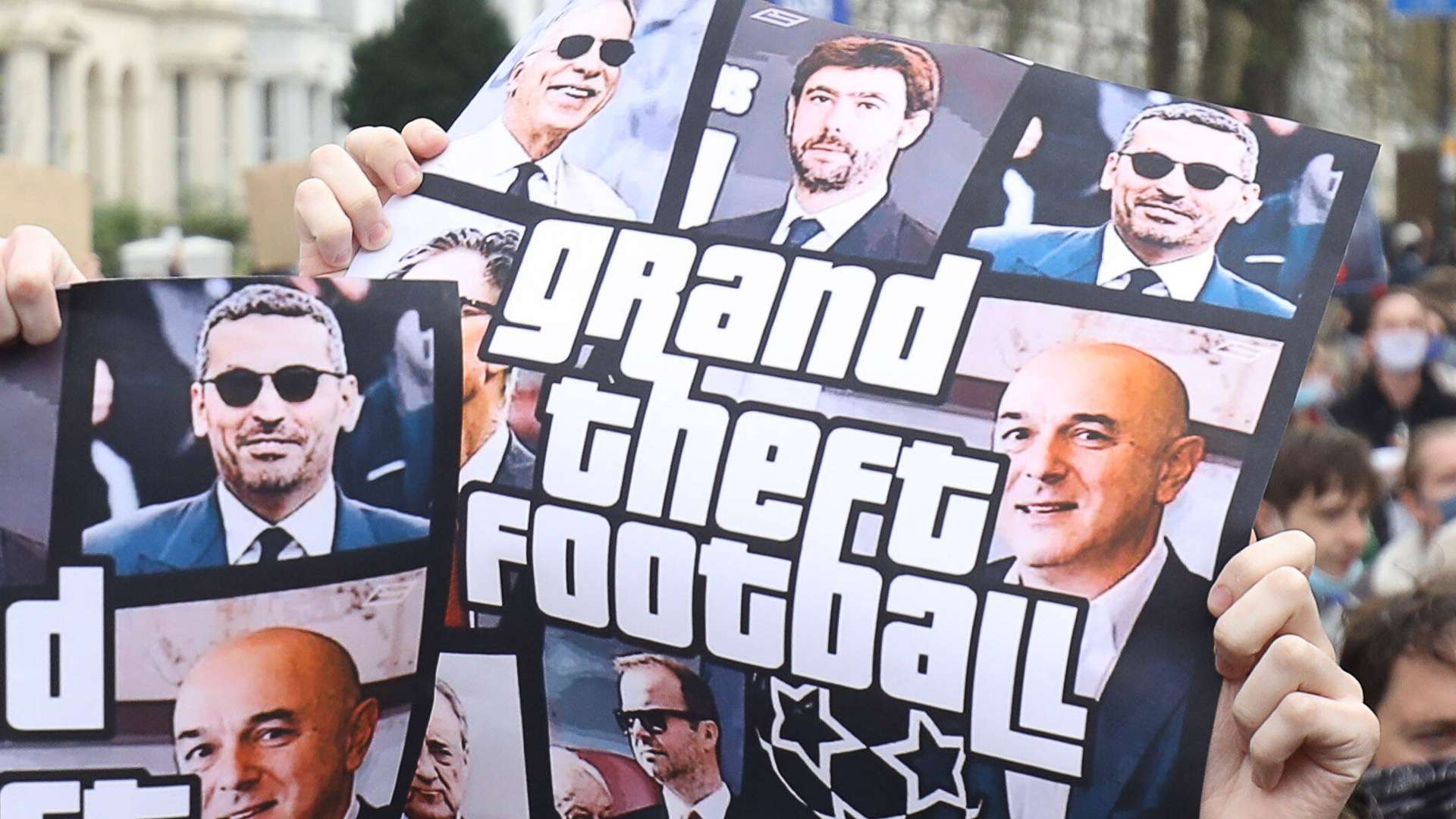 ONLY GERMANY Super League fans protest banner