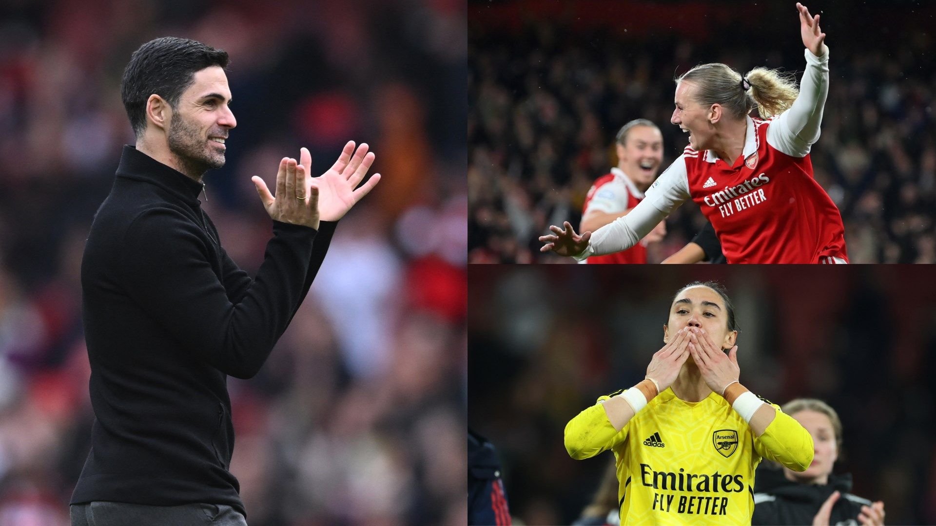 Mikel Arteta Stina Blackstenius Manuela Zinsberger Arsenal composite