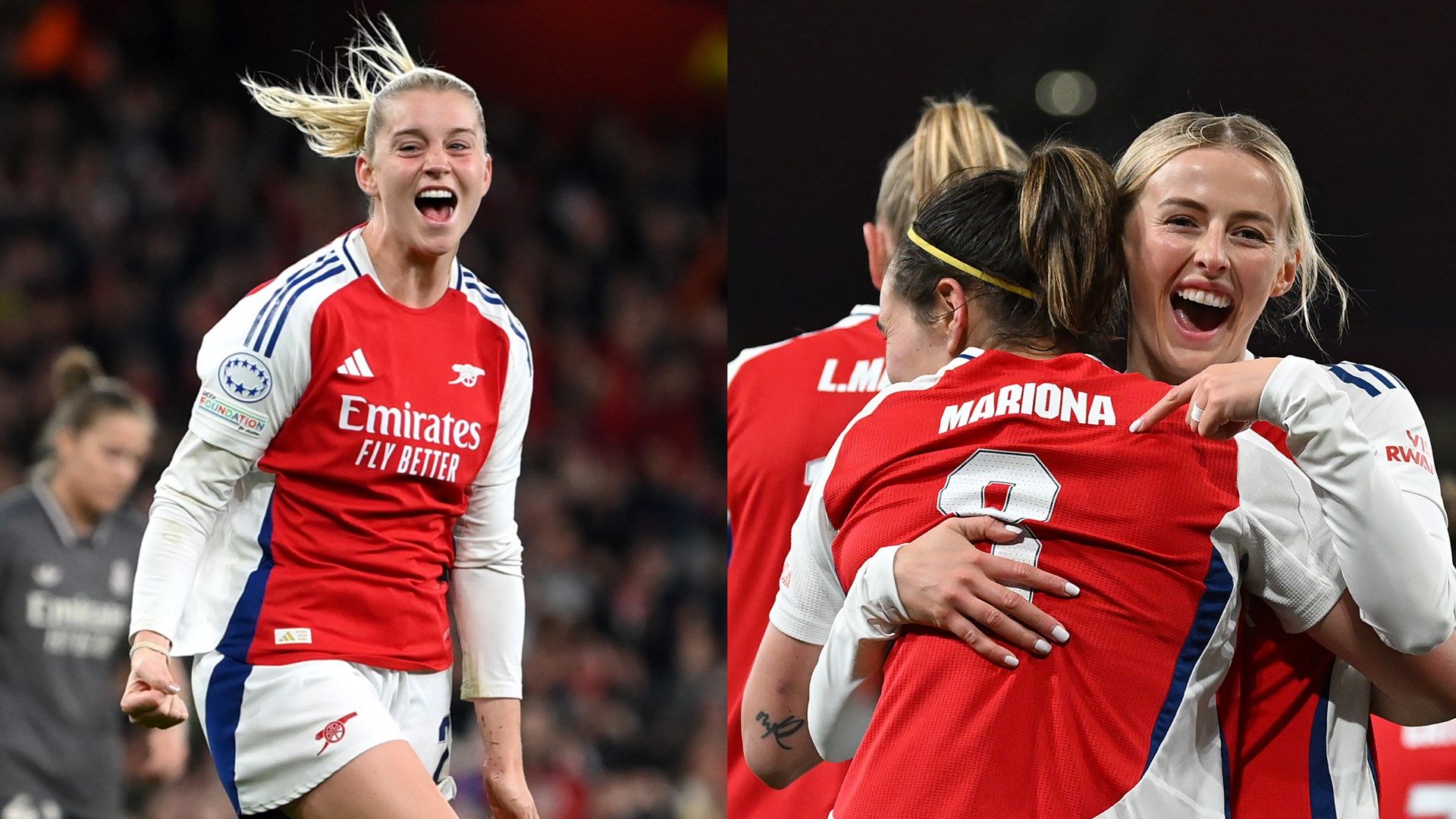 Alessia Russo Chloe Kelly Arsenal Women Real Madrid split gfx