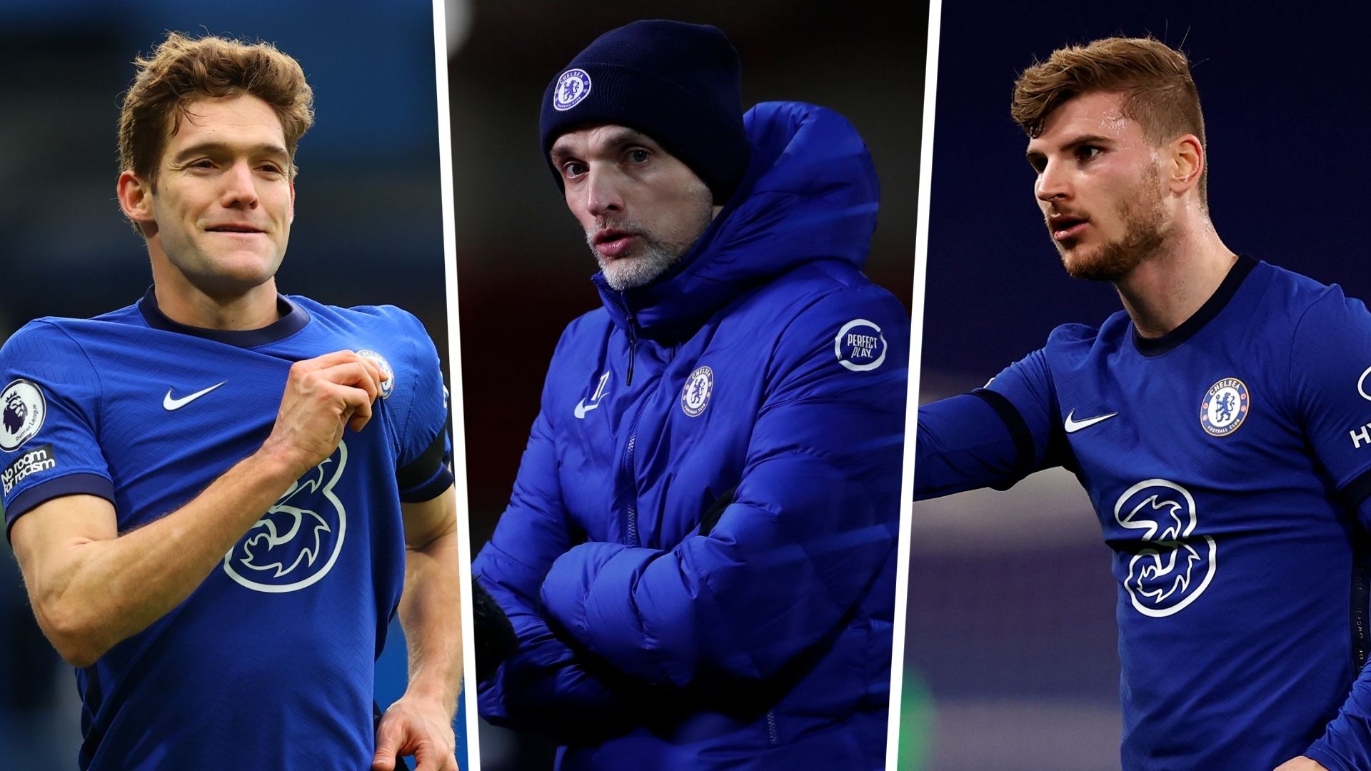 Marcos Alonso Thomas Tuchel Timo Werner Chelsea GFX