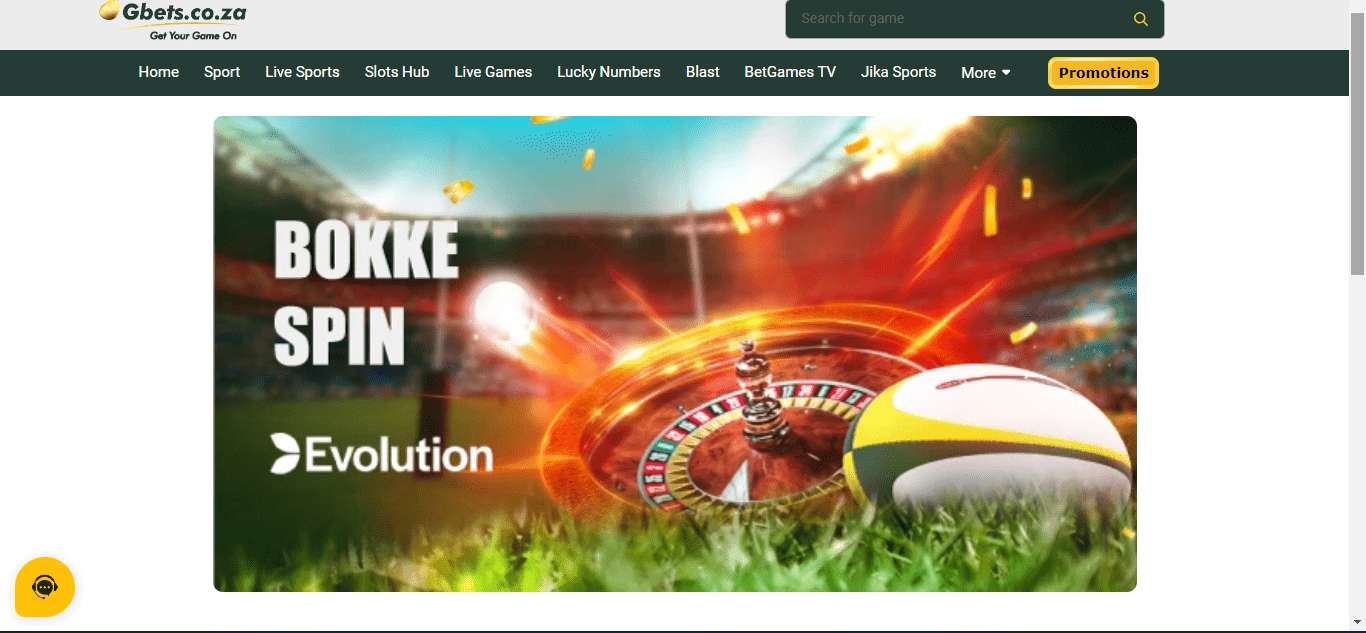 gbets the bokke spin south africa screenshot