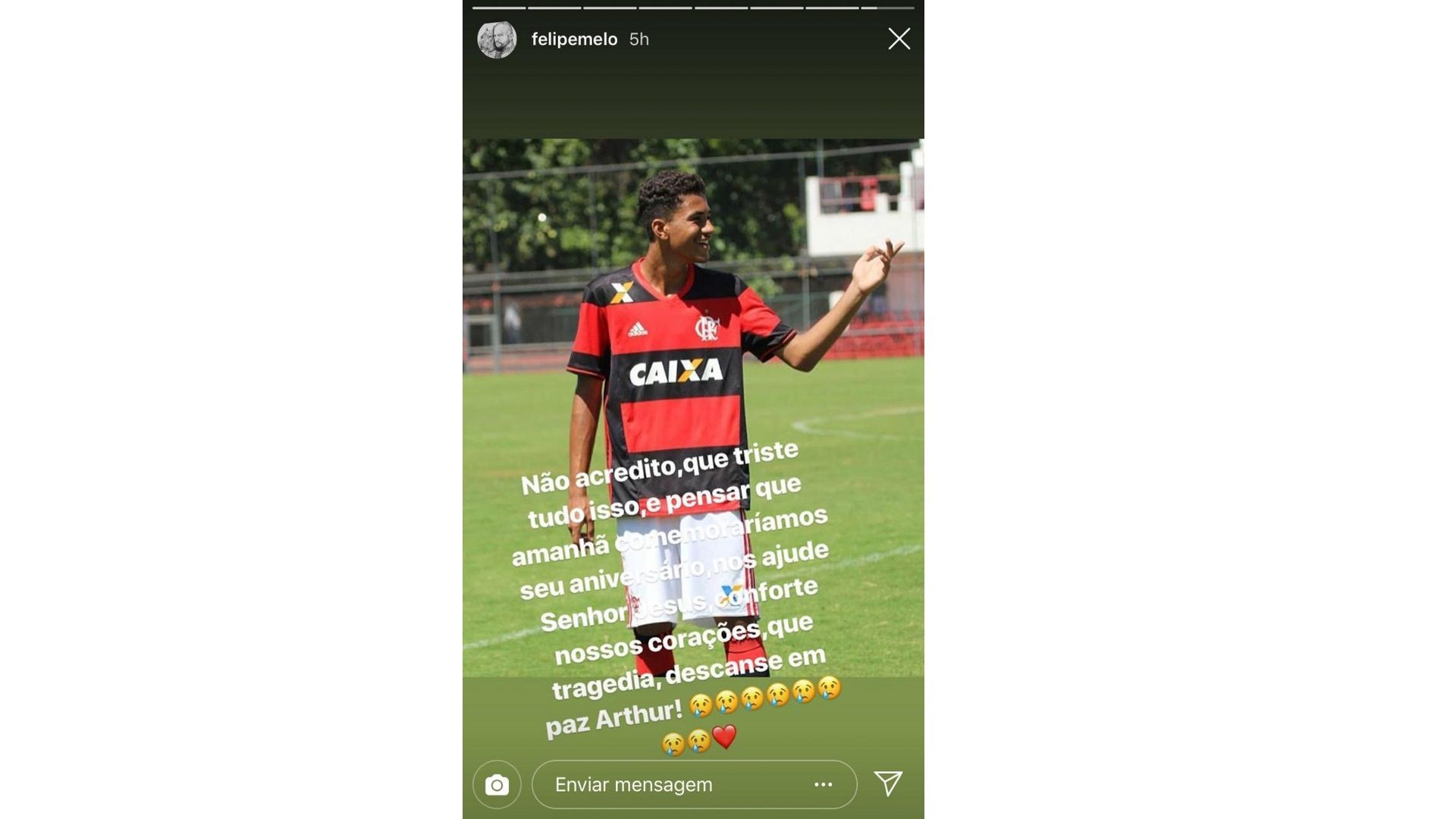 Felipe Melo tragédia  Flamengo Instagram 08 02 2019