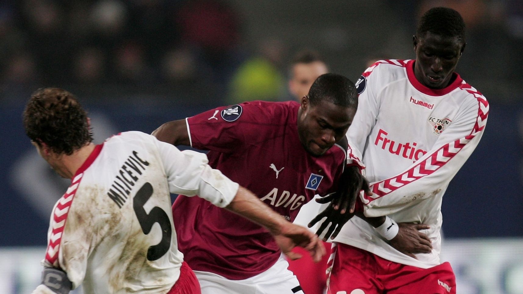 Pape Omar Faye Ljubo Milicevic Guy Demel FC Thun vs Hamburg UEFA Cup 2005