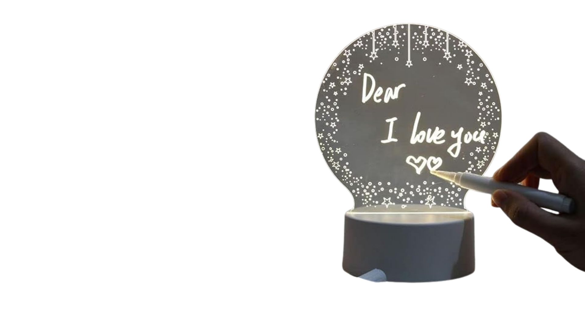 هدية عيد الحب لأحبائك من الميكاكوز | مصباح اضاءة ليلية ثلاثي الابعاد | مصباح ديكور منزلي يعمل بمنفذ USB مع قلم قابل للمسح وجهاز تحكم عن بعد | هدية جيدة شخصية للاطفال والكبار