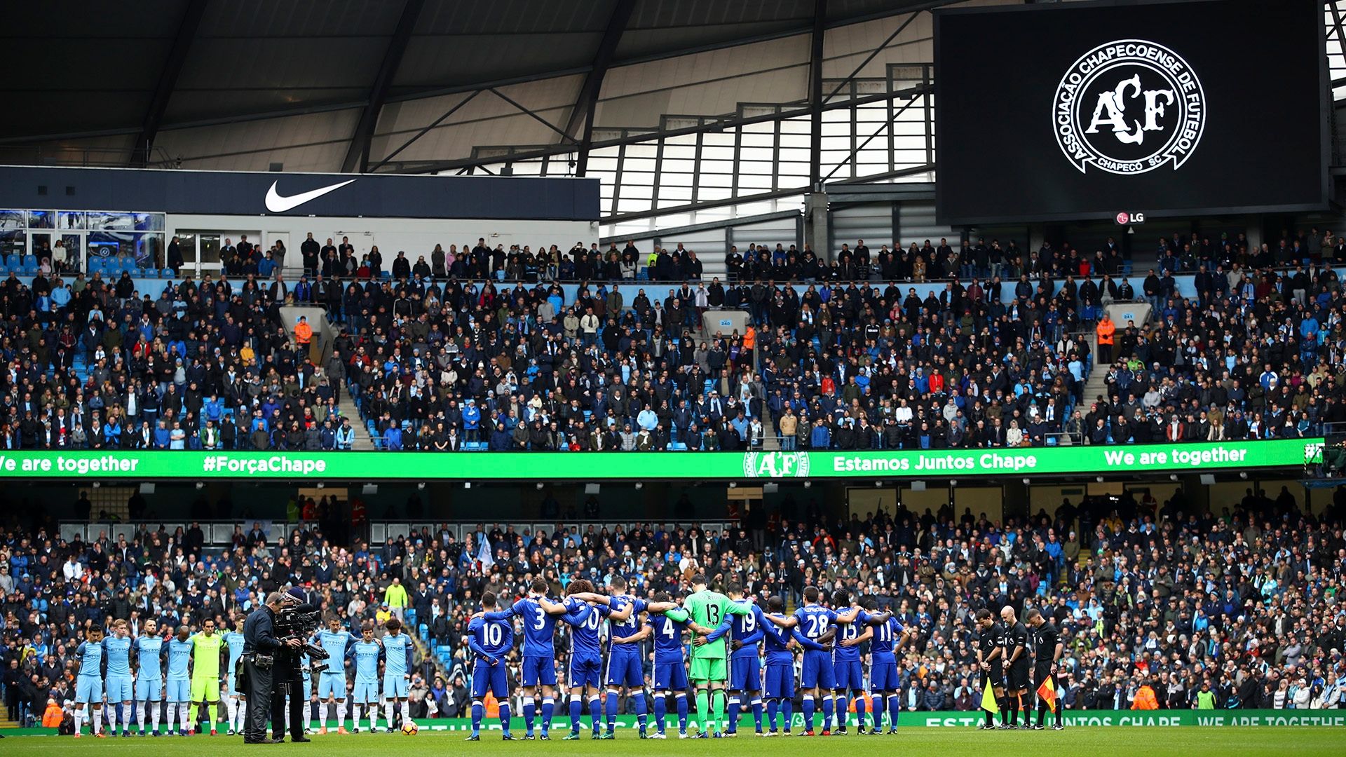 Manchester City x Chelsea homenagem Chapecoense 03 12 16