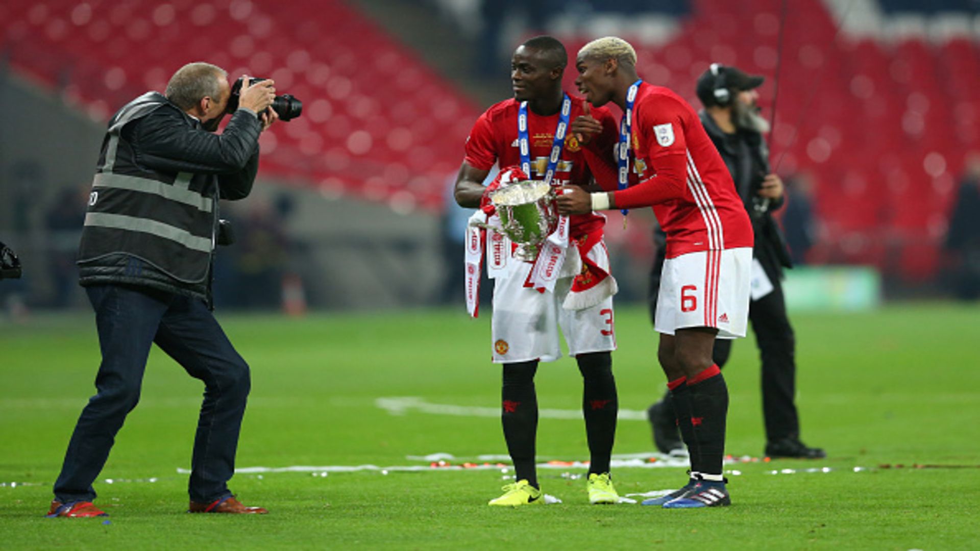 Eric Bailly Paul Pogba Manchester United with League Cup