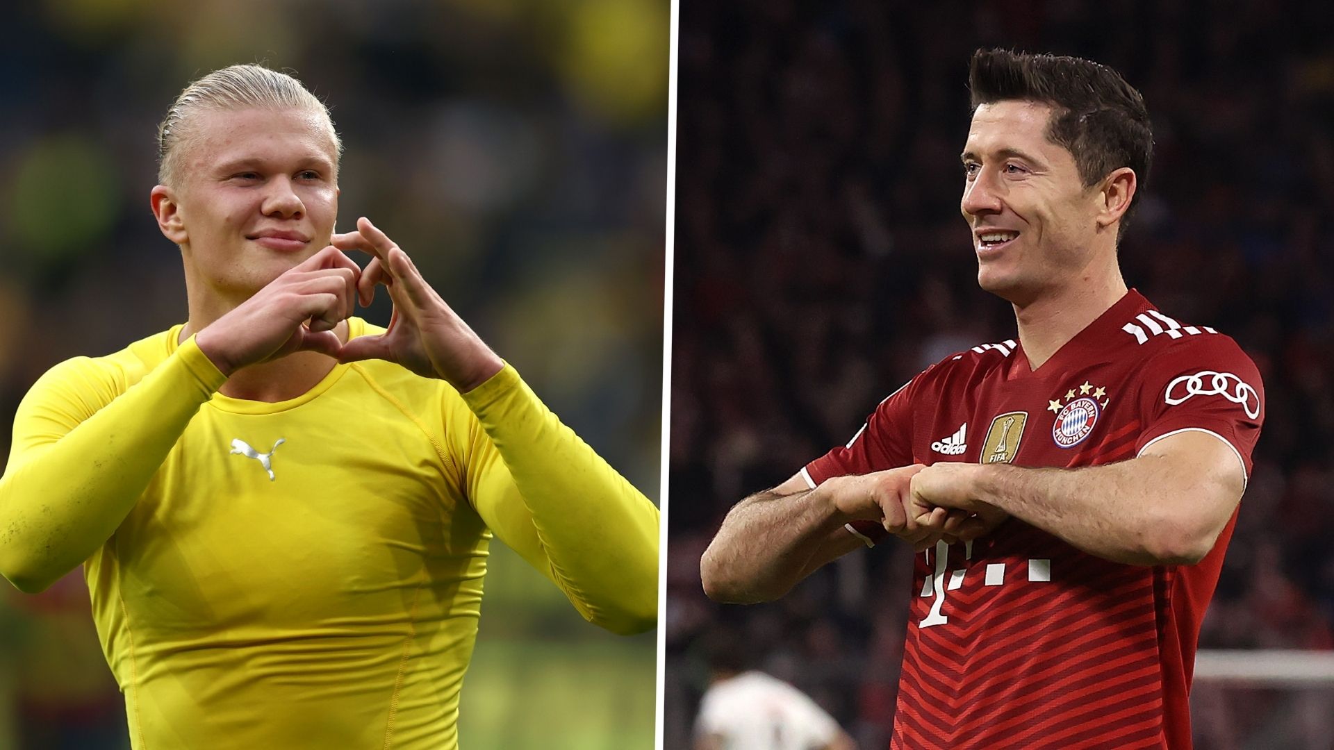 Erling Haaland Robert Lewandowski Dortmund Bayern Munich GOAL50 GFX