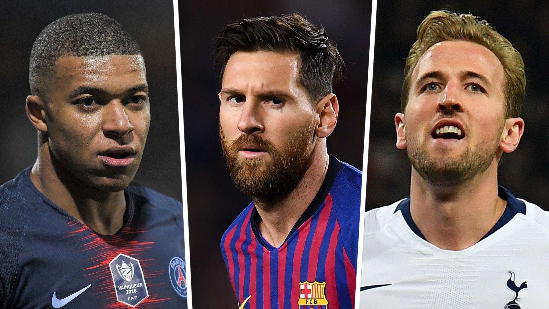Kylian Mbappe, Lionel Messi, Harry Kane
