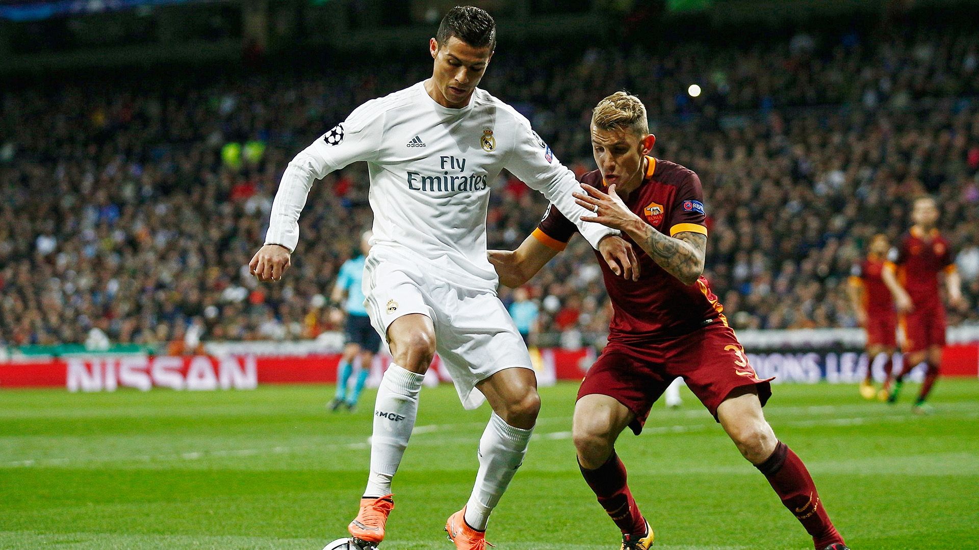Cristiano Ronaldo Lucas Digne Real MAdrid Roma 03082016