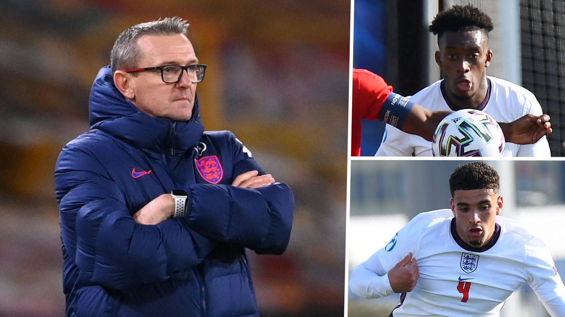 Aidy Boothroyd England Under-21 split image