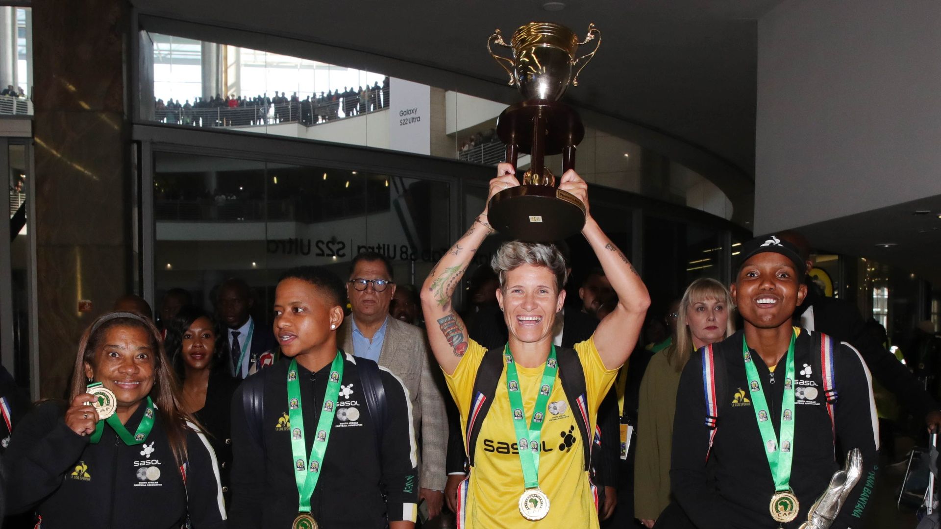 Desiree Ellis, Refiloe Jane, Danny Jordaan, Janine van Wyk, Banyana Banyana, July 2022