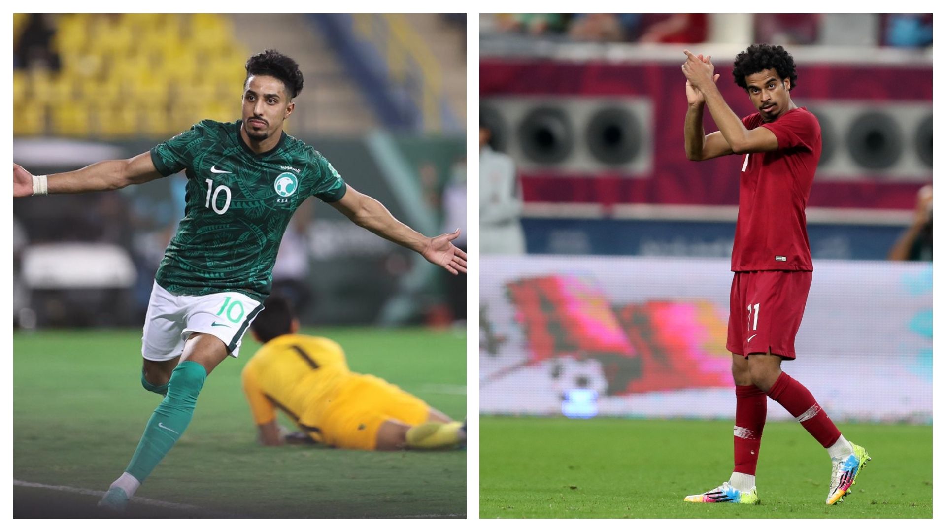 Salem Al-Dawsari - akram afif - saudi - qatar 2021