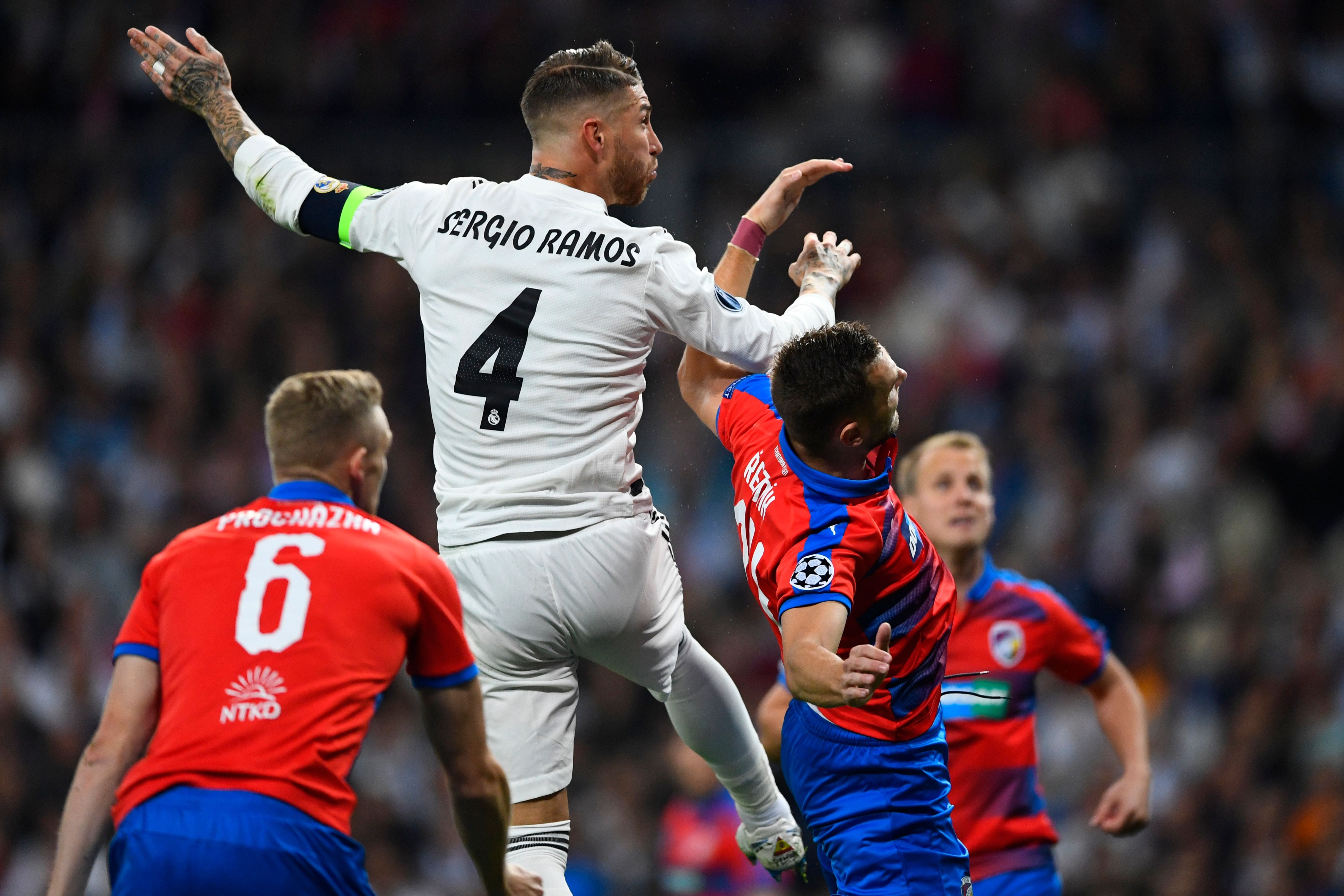 SERGIO RAMOS REAL MADRID VIKTORIA PLZEN CHAMPIONS LEAGUE