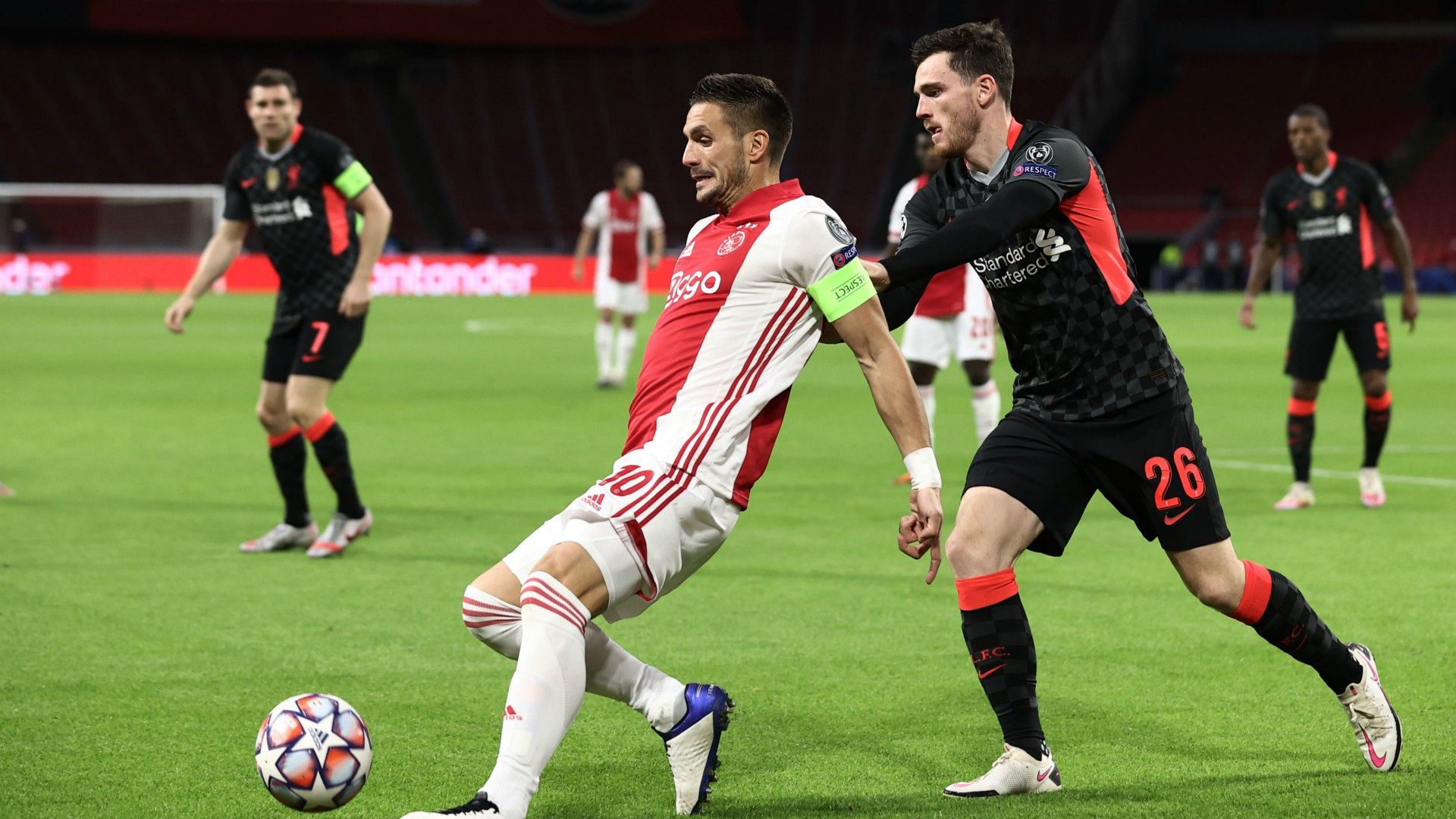 Ajax Liverpool Dusan Tadic Andy Robertson