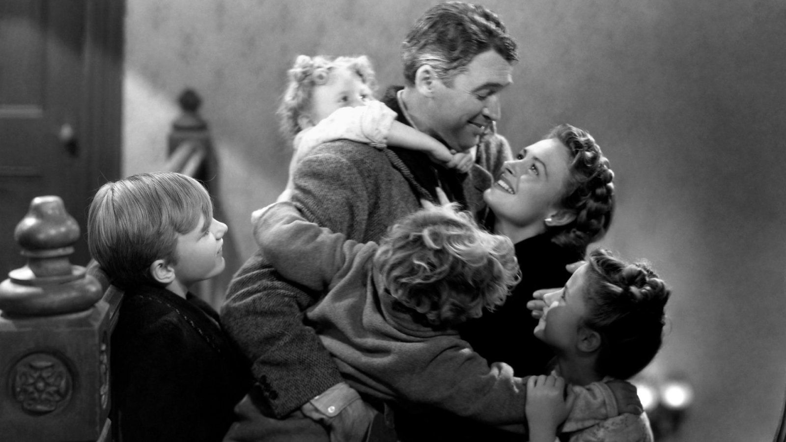 George, embracing his family in the iconic It's a Wonderful Life.