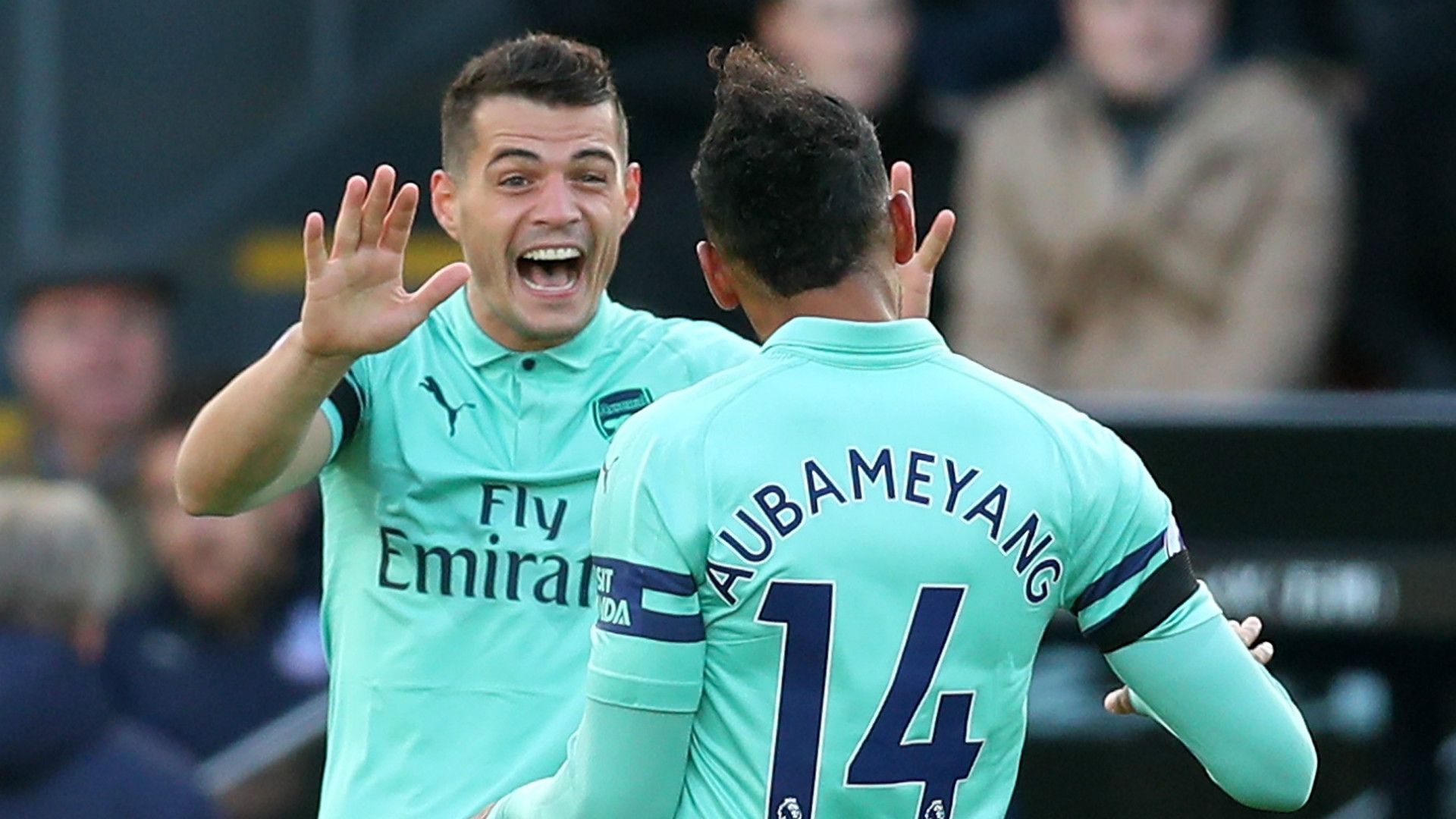 Granit Xhaka Pierre-Emerick Aubameyang Arsenal 2018-19