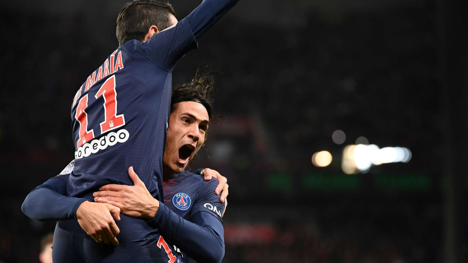 Edinson Cavani Angel Di Maia PSG Rennes 27012019