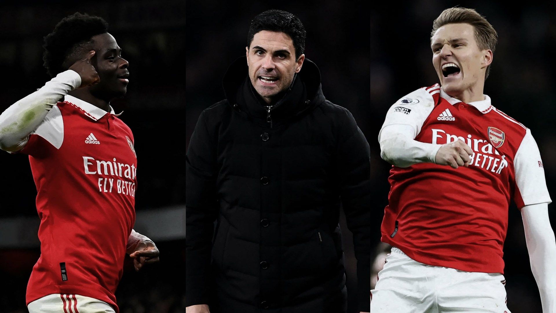 Saka Arteta Odegaard Arsenal GFX