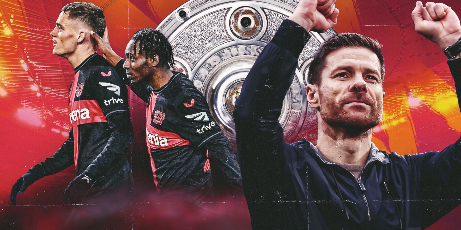GFX Bayer Leverkusen Champions Xabi Alonso Jeremie Frimpong Florian Wirtz HIC 2:1