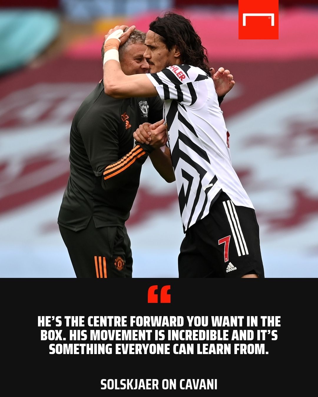 Edinson Cavani Ole Gunnar Solskjaer quote GFX Manchester United