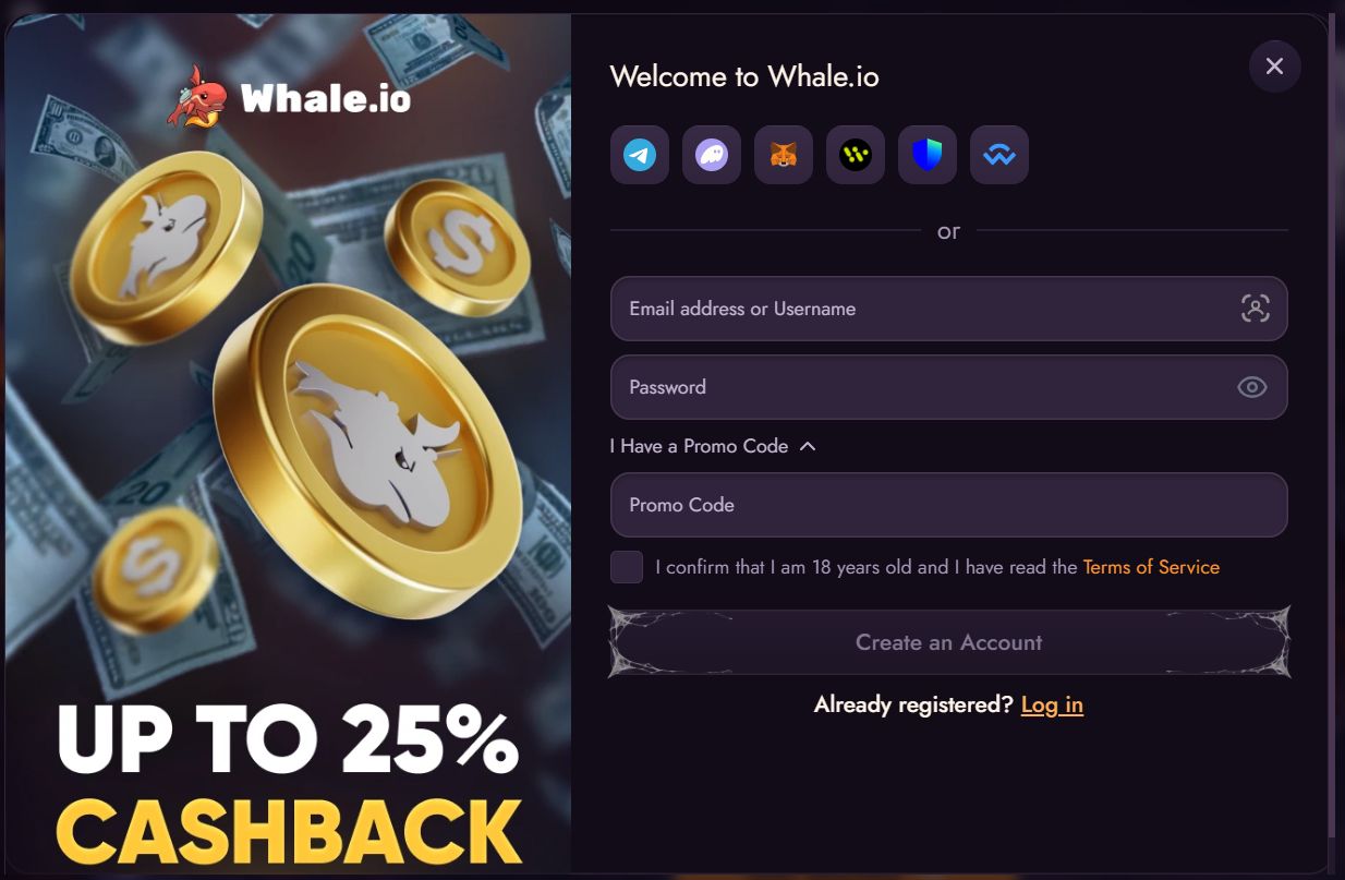 Whale.io Registration