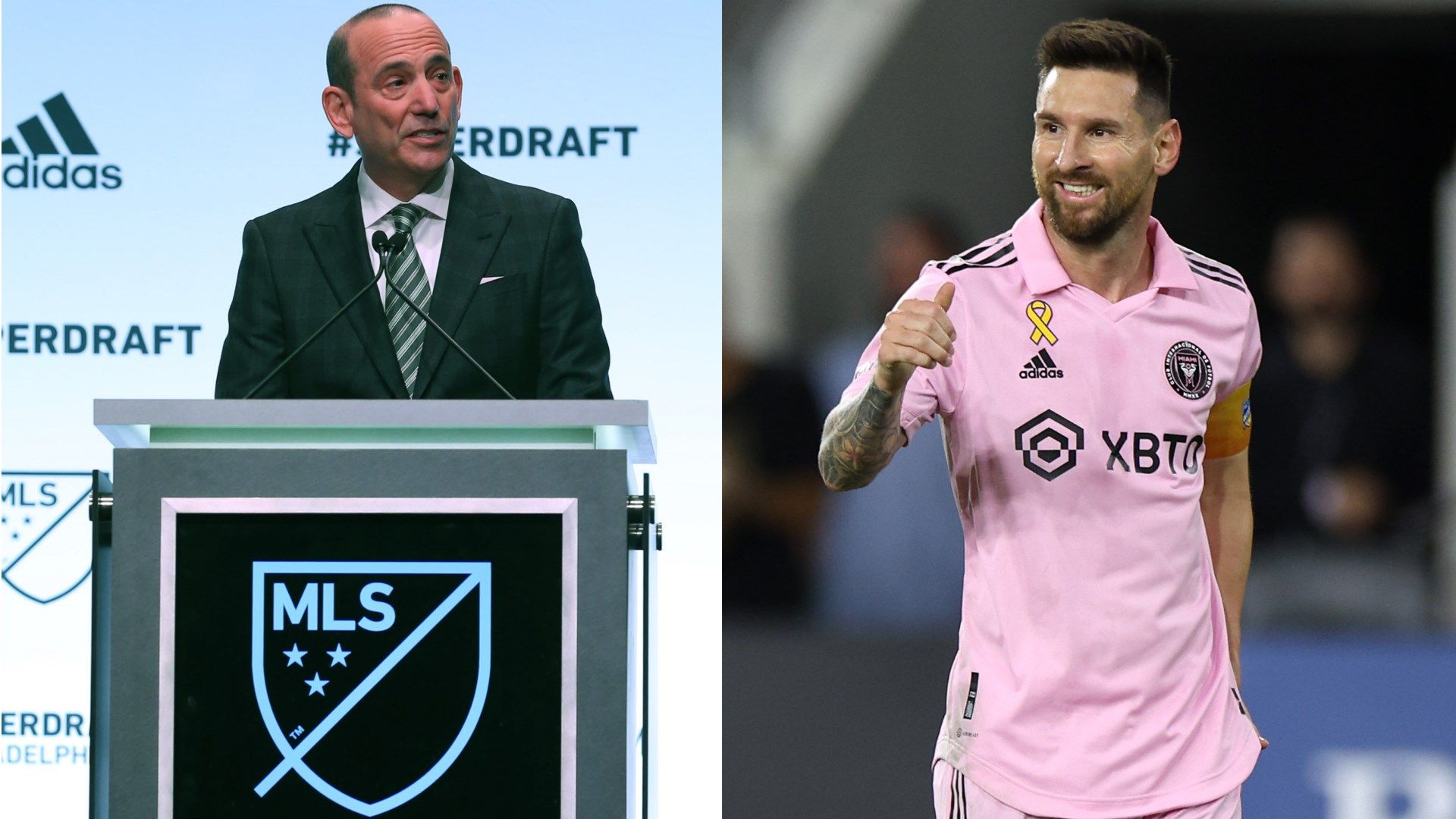 Don Garber SuperDraft Lionel Messi split