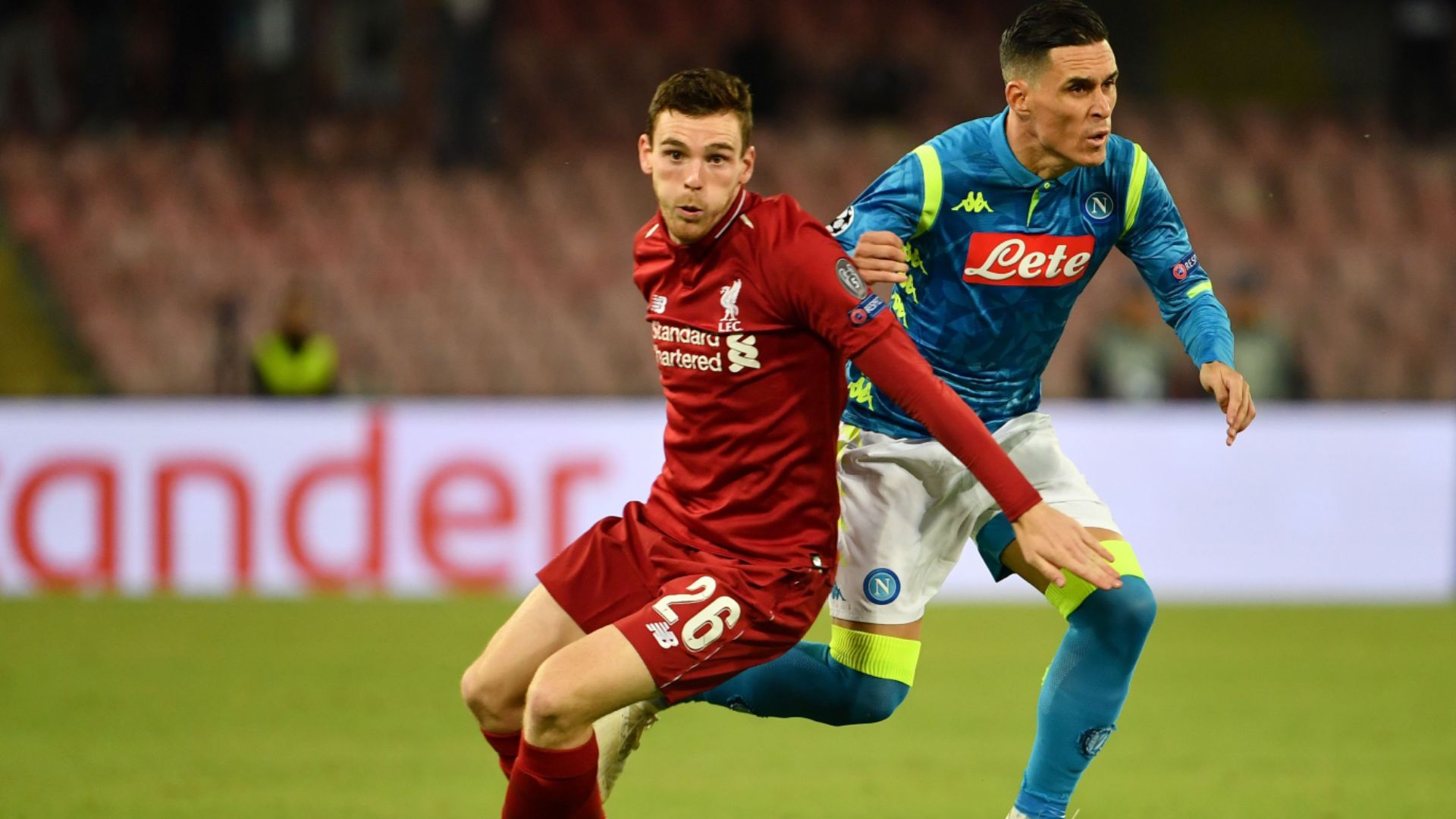 Andy Robertson Jose Callejon Liverpool Napoli 2018