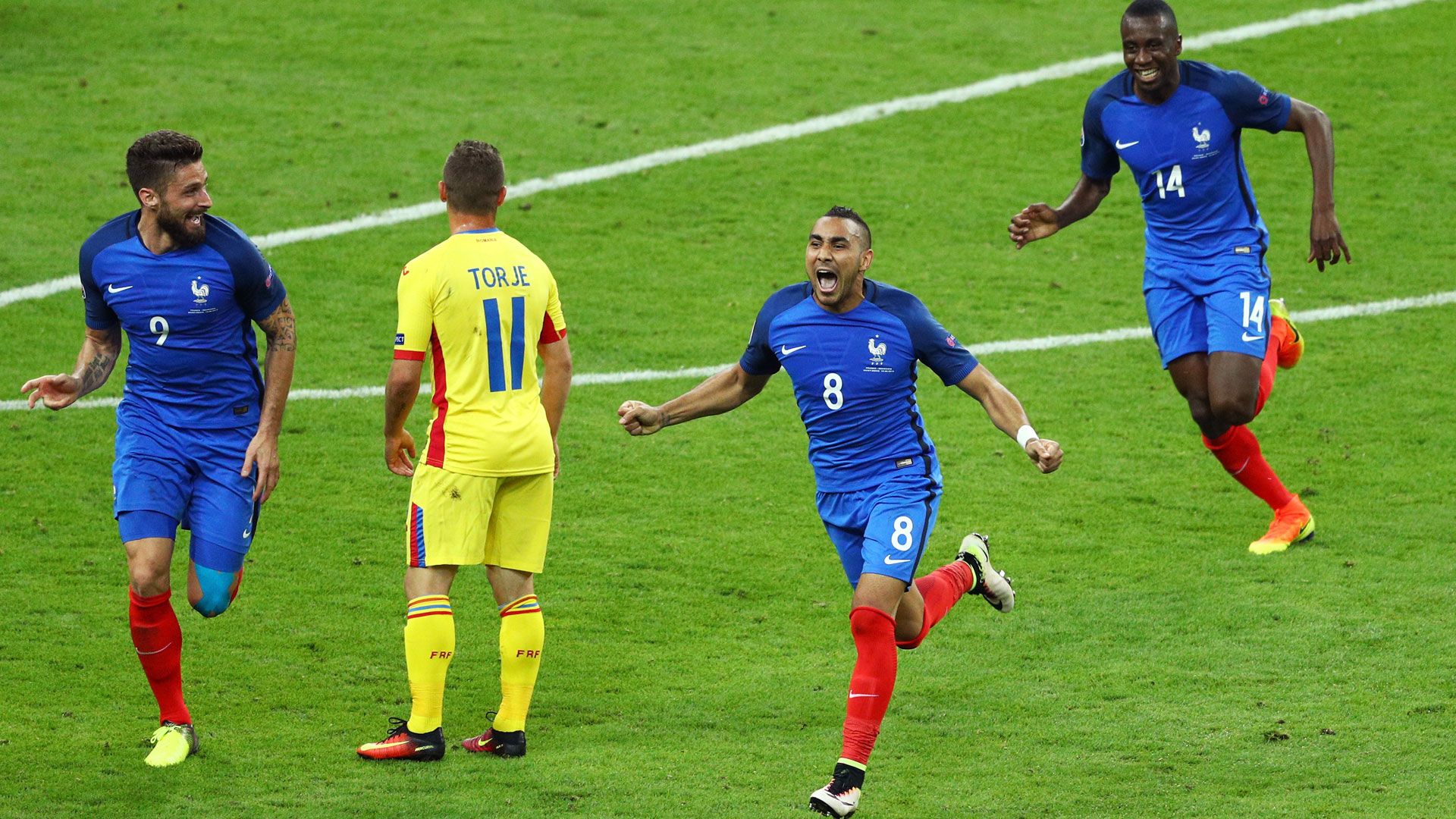 Olivier Giroud Dimitri Payet France Romania Frankreich EM 10062016