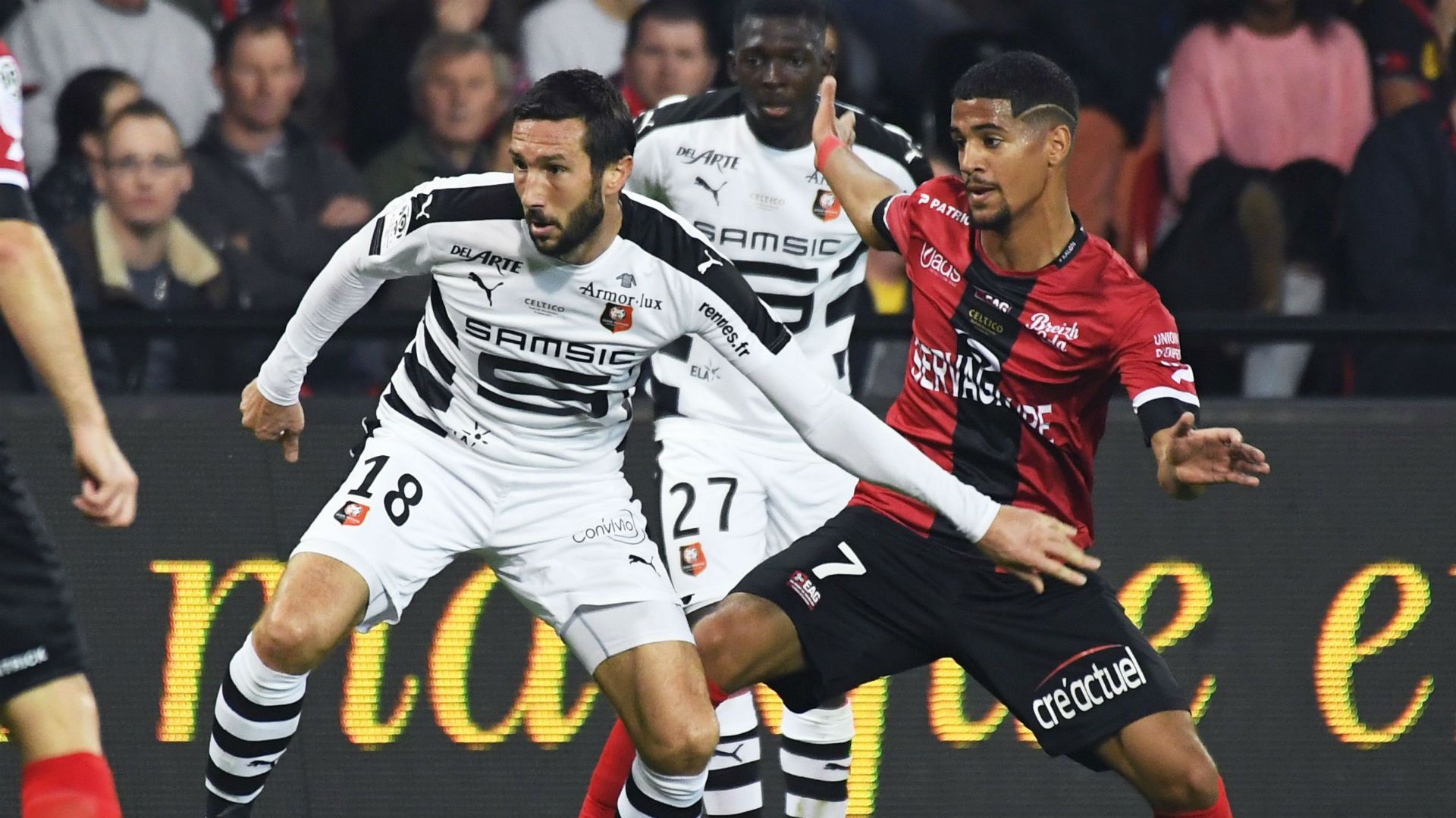 Morgan Amalfitano Ludovic Blas Guingamp Rennes Ligue 1 14102017