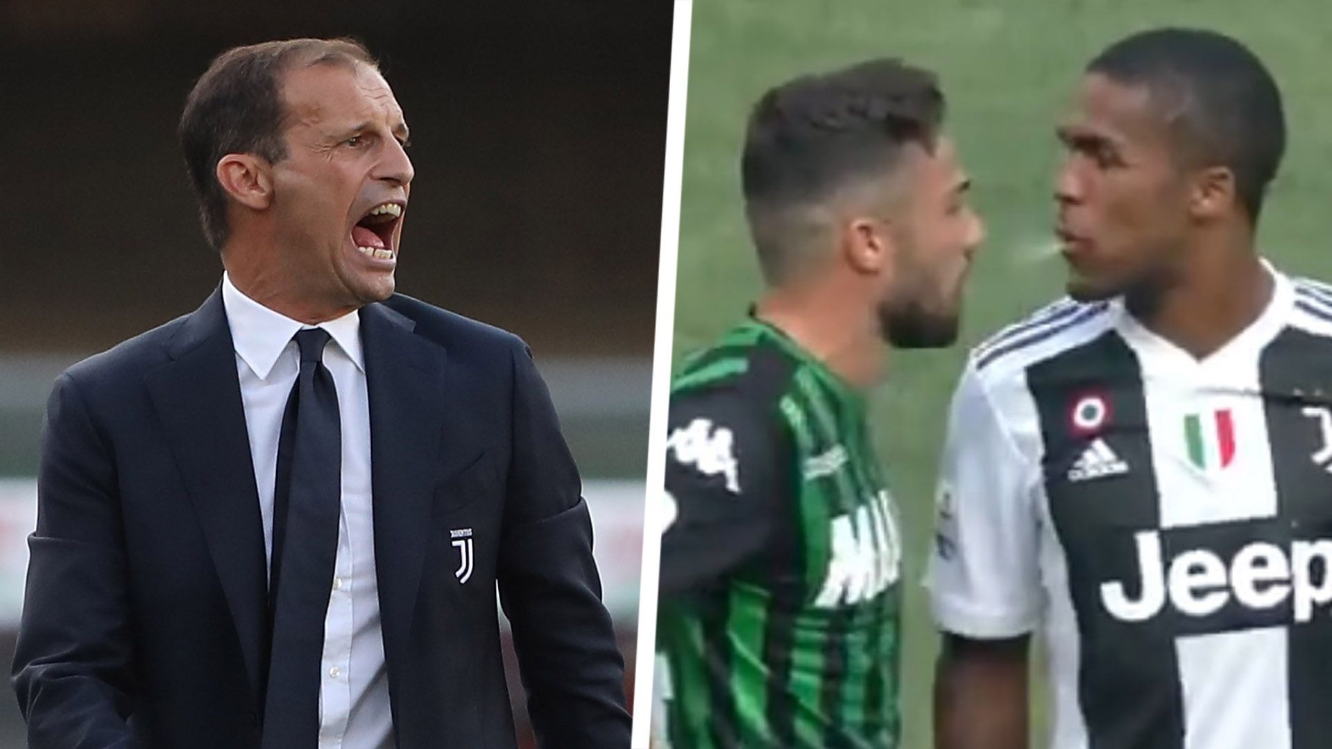 Massimiliano Allegri Douglas Costa spitting