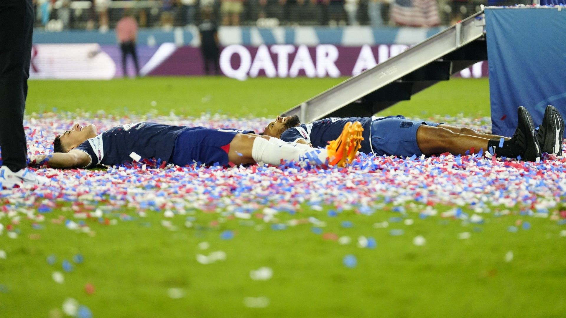 Zendejas McKennie USMNT celebrate Nations League