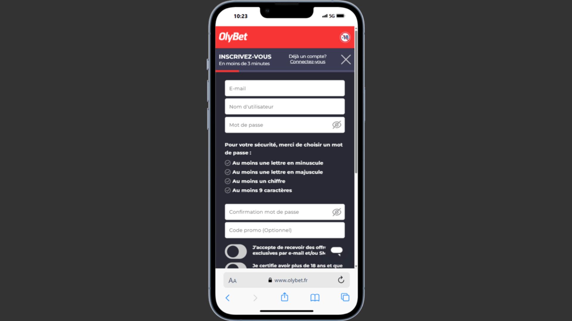 inscription olybet