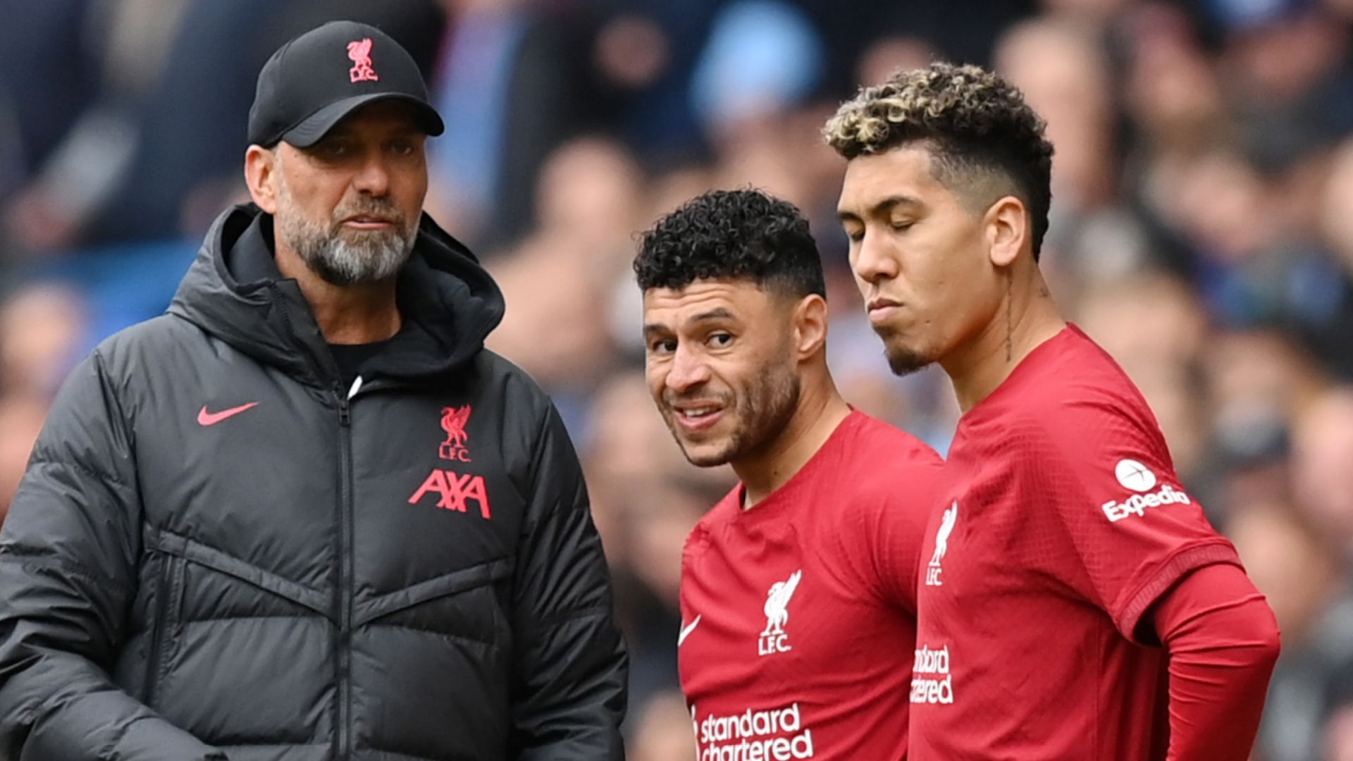 Jurgen Klopp Alex Oxlade-Chamberlain Roberto Firmino