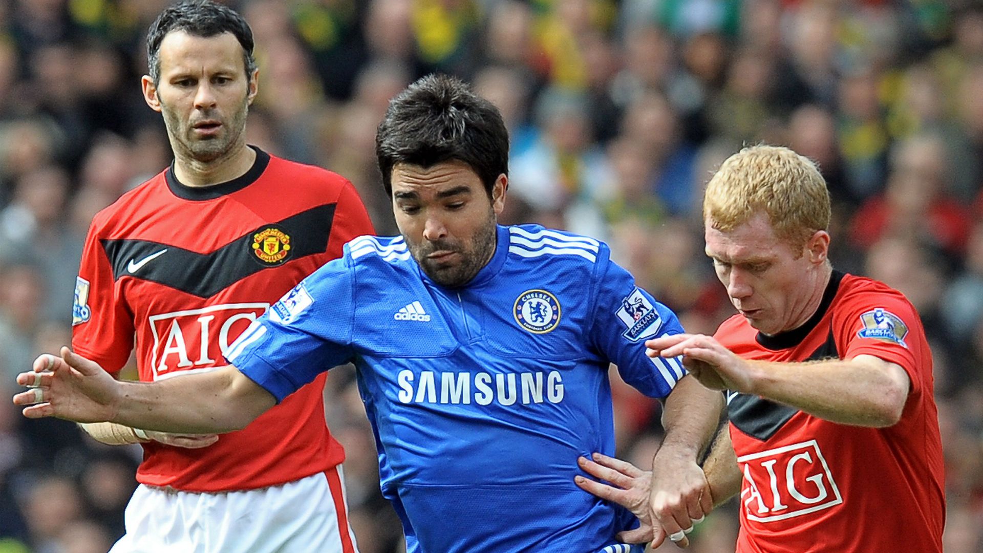 Ryan Giggs Deco Paul Scholes Manchester United Chelsea 2010