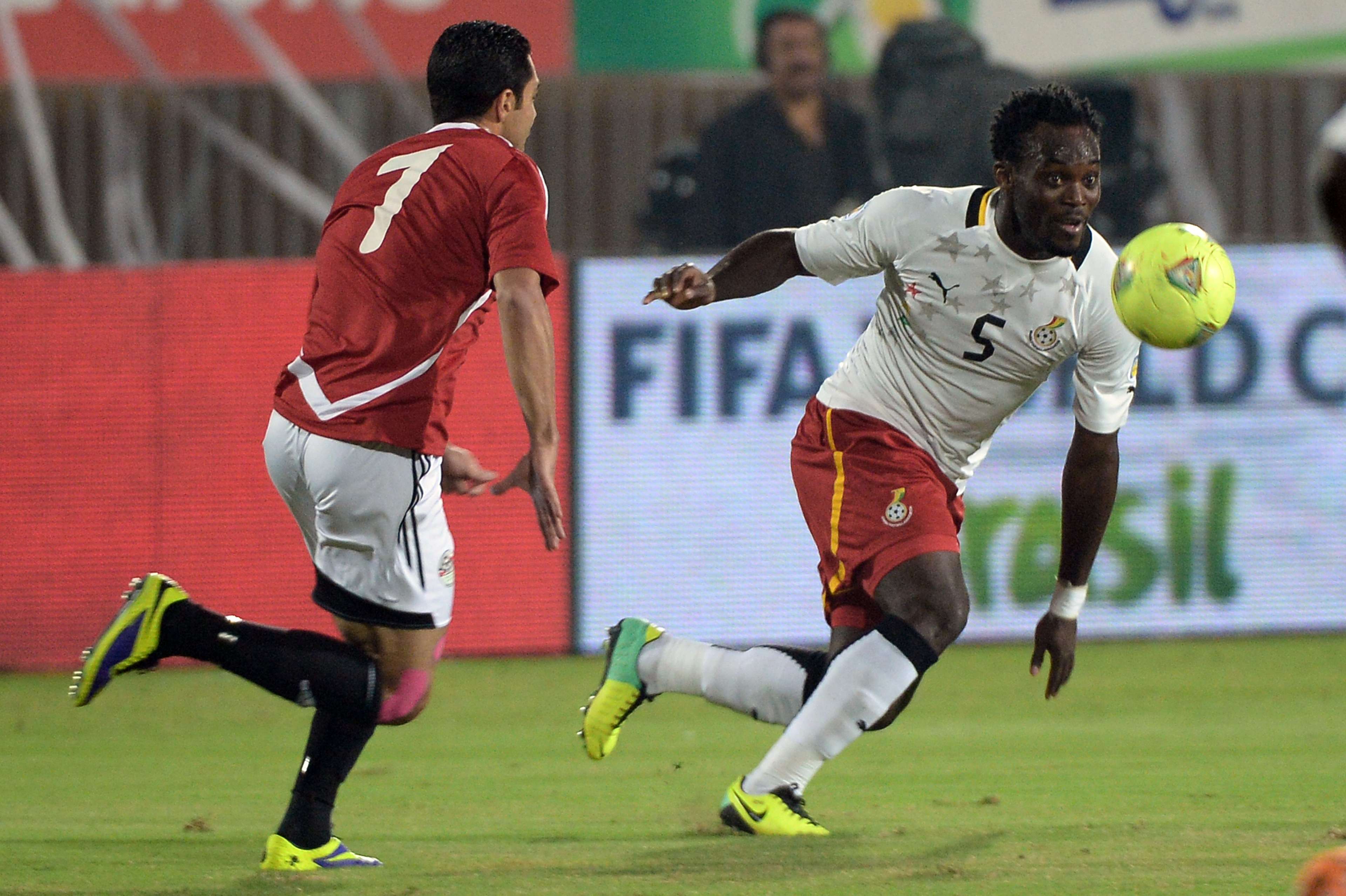 Ahmed Fathy and Michael Essien Ghanas Vs Egypt WC2014 African zone qualifier second leg play-off