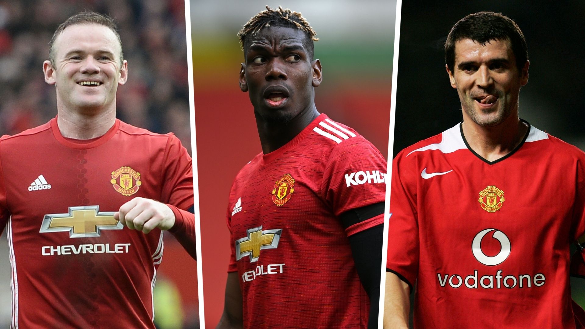 Wayne Rooney Paul Pogba Roy Keane Man Utd
