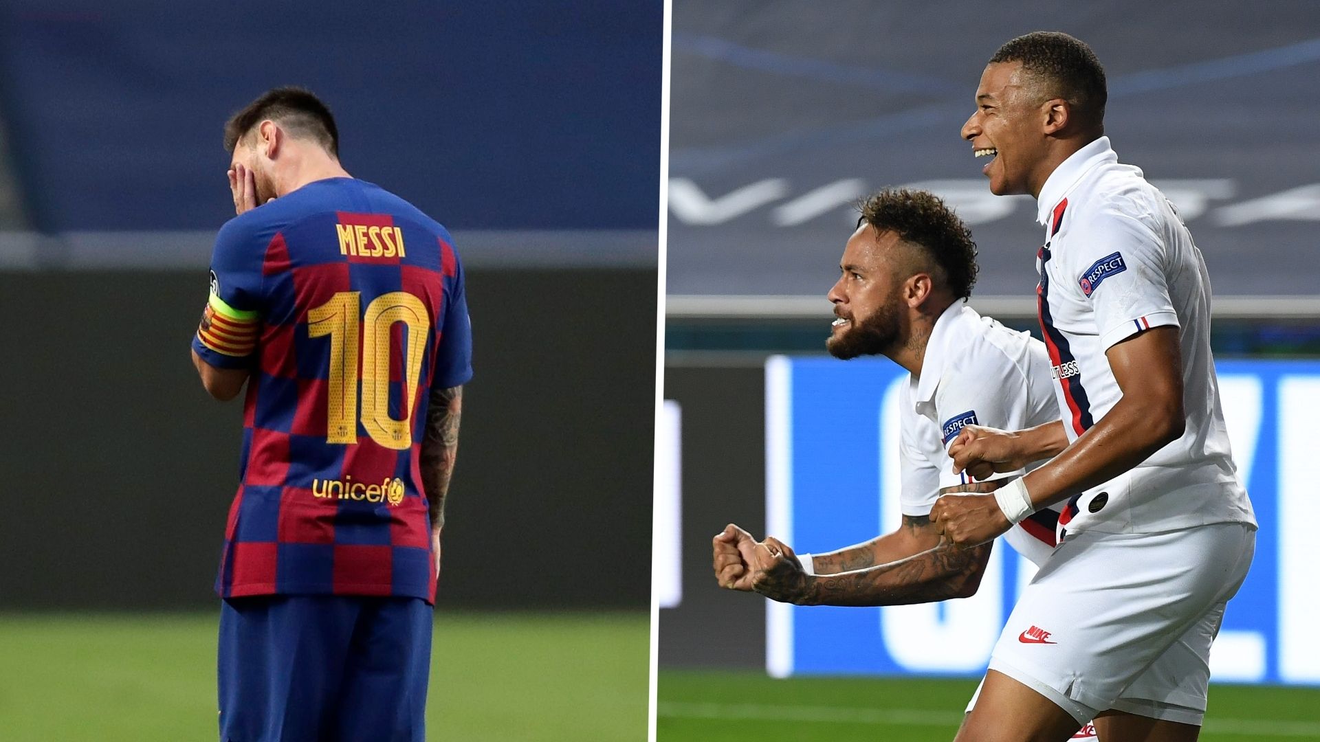 Lionel Messi Barcelona Neymar Kylian Mbappe PSG GFX