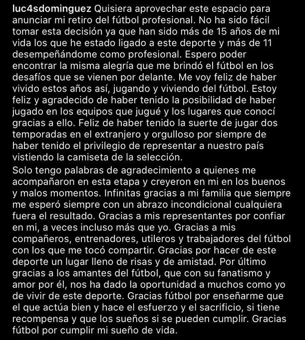 Lucas Domínguez retiro