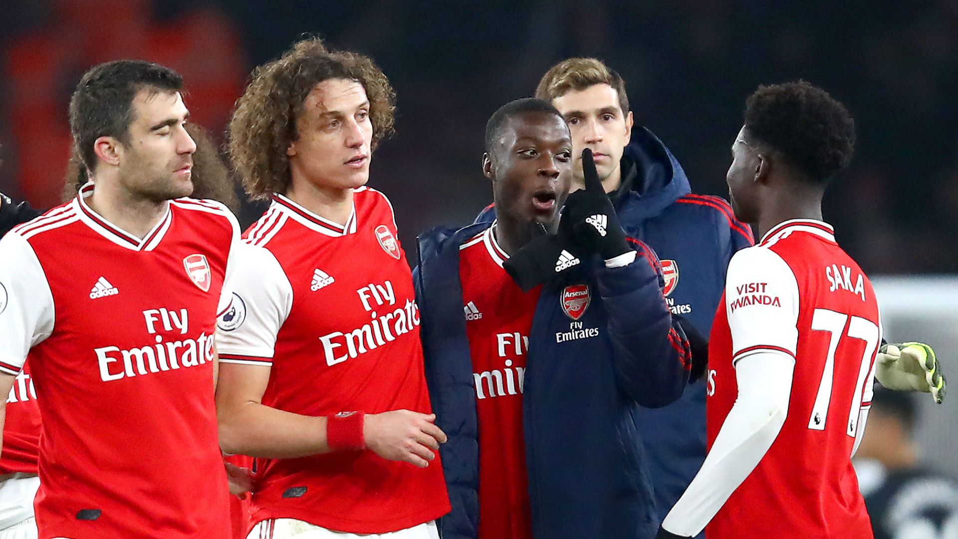 Nicolas Pepe Sokratis David Luiz Arsenal 2019-20
