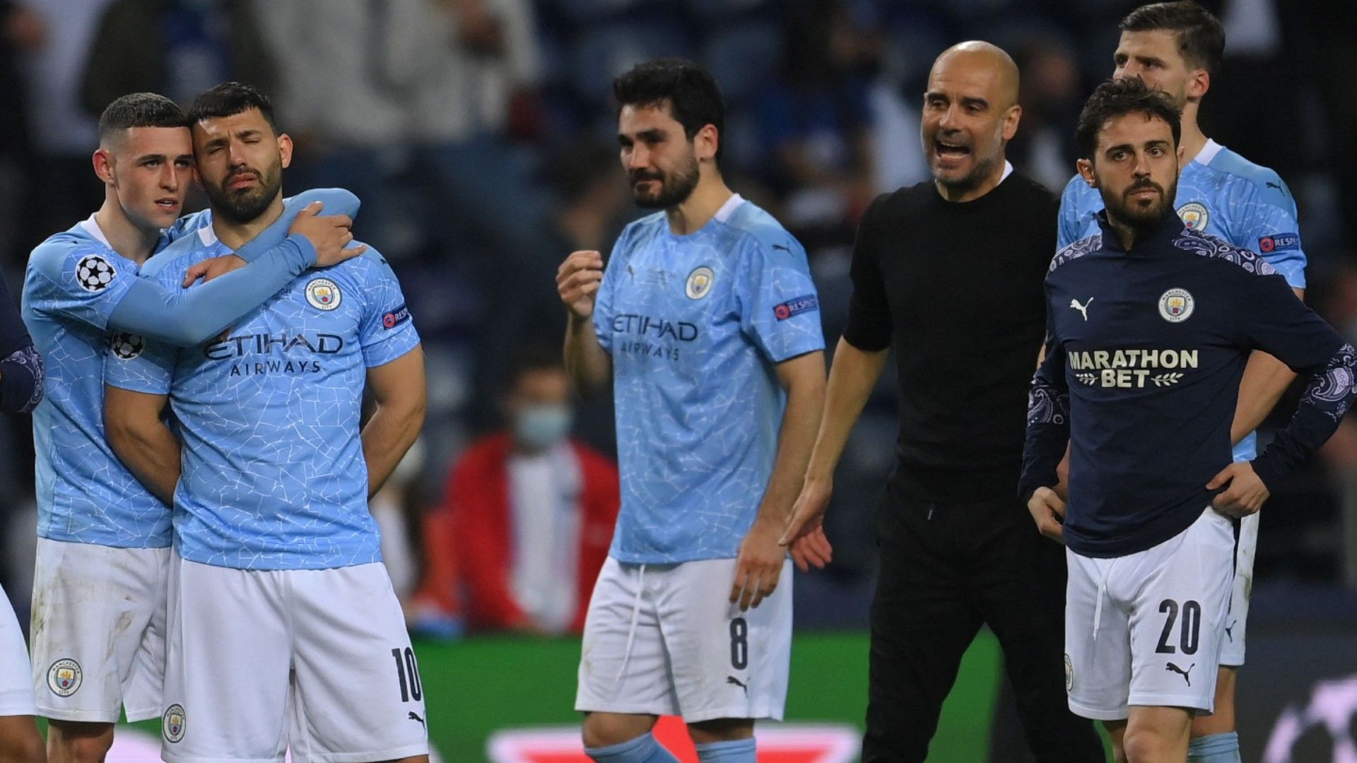 Aguero Foden Guardiola Gundogan Manchester City Chelsea Champions League final 29 05 2021