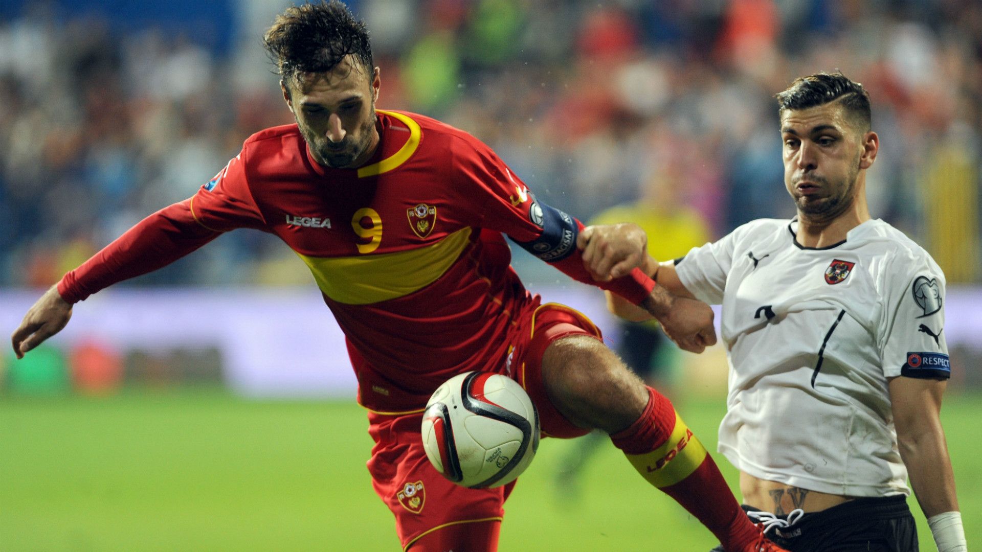 Aleksandar Dragovic Mirko Vucinic Montenegro vs Austria
