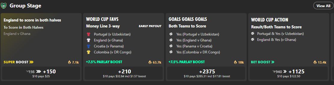 bet365 world cup bet boosts