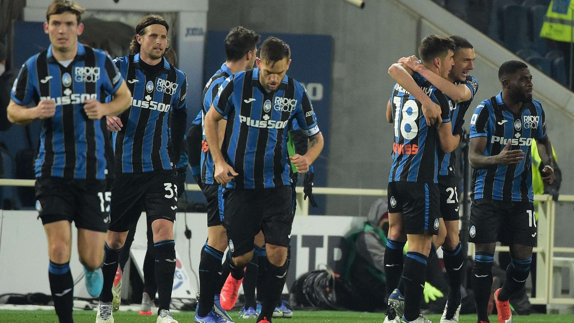 Atalanta celebrating Juventus Serie A